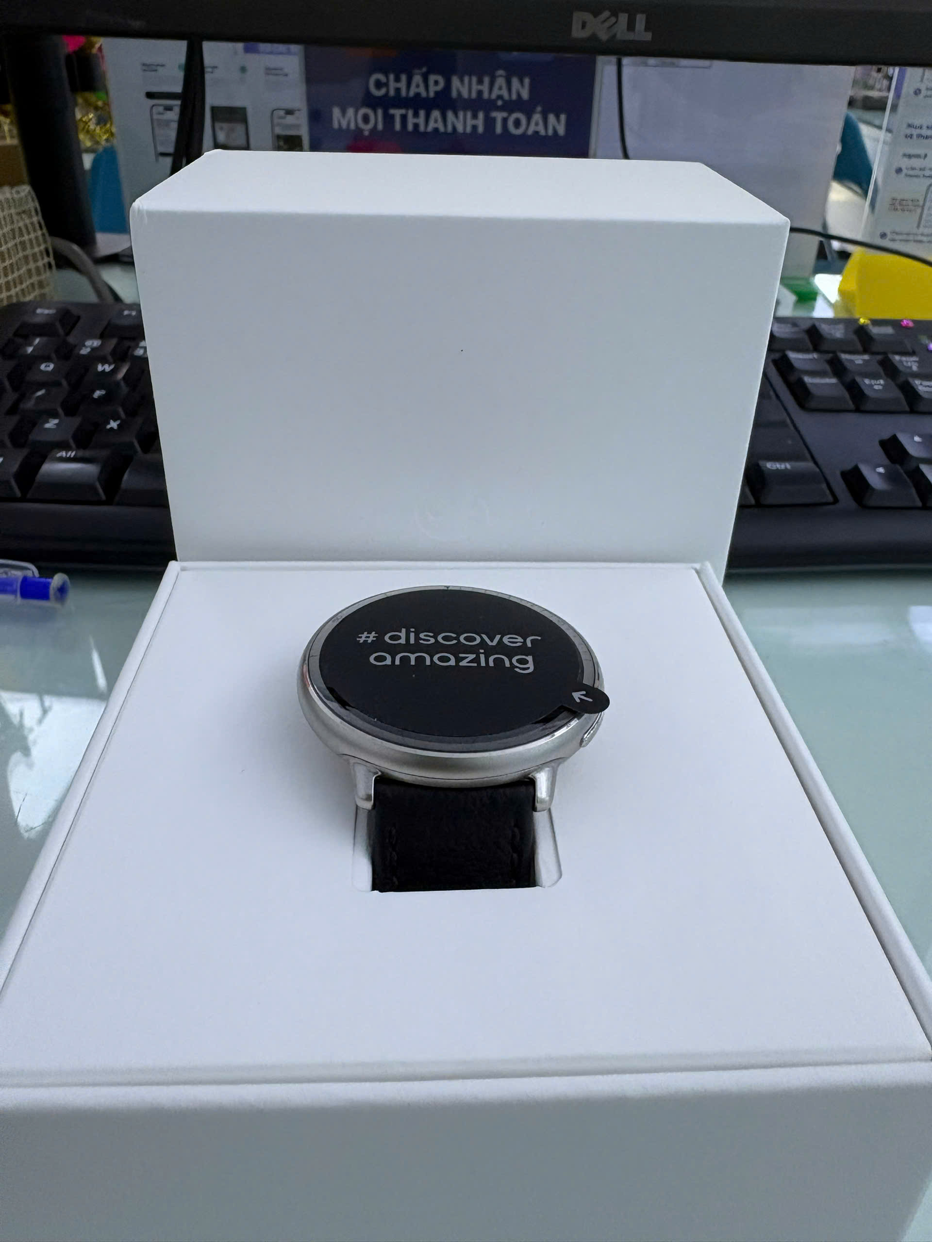 Đồng hồ đeo tay thông minh, hiệu: Amazfit, Active 2 Round, model: A2437, màu: Black Leather (dây da) - 24379513234976 - SLAF2437