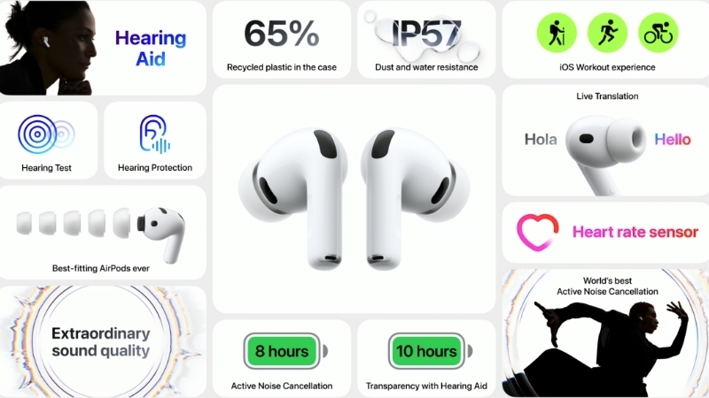 AirPods Pro 3 là mẫu tai nghe Bluetooth cao cấp mới nhất từ Apple, được trang bị công nghệ Chủ Động Khử Tiếng Ồn (ANC) thế hệ mới AirPods Pro 3 là mẫu tai nghe Bluetooth cao cấp mới nhất từ Apple, được trang bị công nghệ Chủ Động Khử Tiếng Ồn (ANC) thế hệ mới