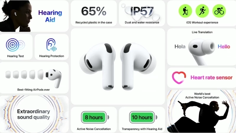 AirPods Pro 3 là mẫu tai nghe Bluetooth cao cấp mới nhất từ Apple, được trang bị công nghệ Chủ Động Khử Tiếng Ồn (ANC) thế hệ mới AirPods Pro 3 là mẫu tai nghe Bluetooth cao cấp mới nhất từ Apple, được trang bị công nghệ Chủ Động Khử Tiếng Ồn (ANC) thế hệ mới