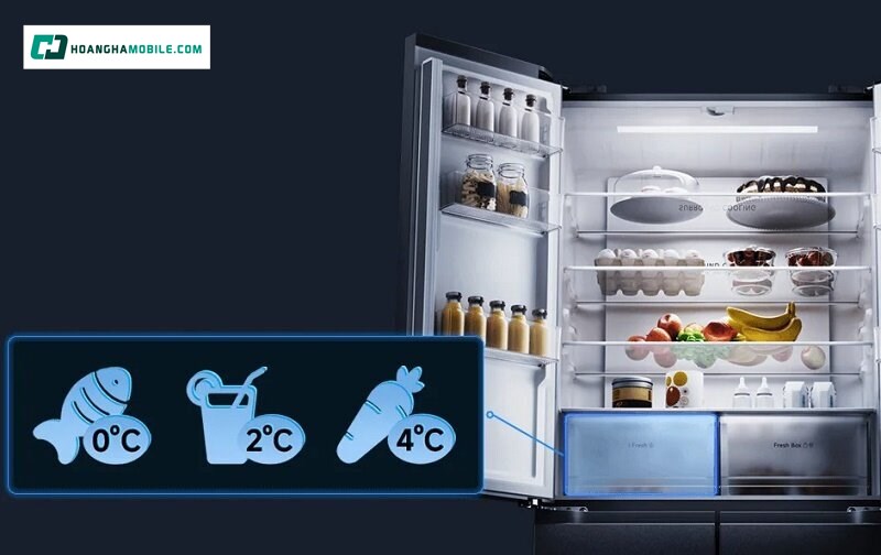 Tính năng vùng nhiệt độ tùy chỉnh trên tủ lạnh Multi Door Xiaomi Mijia Inverter 510 lít MRC51HMPAVN - Linh hoạt cho từng loại thực phẩm Tính năng vùng nhiệt độ tùy chỉnh trên tủ lạnh Multi Door Xiaomi Mijia Inverter 510 lít MRC51HMPAVN - Linh hoạt cho từng loại thực phẩm