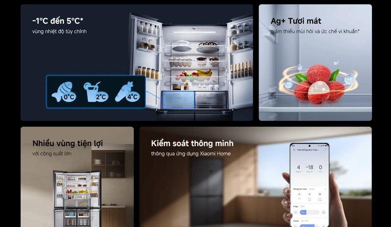 Công nghệ Nano Fresh Ag+ trên tủ lạnh Multi Door Xiaomi Mijia Inverter 510 lít MRC51HMPAVN - Kháng khuẩn, khử mùi hiệu quả