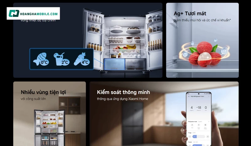 Công nghệ Nano Fresh Ag+ trên tủ lạnh Multi Door Xiaomi Mijia Inverter 510 lít MRC51HMPAVN - Kháng khuẩn, khử mùi hiệu quả Công nghệ Nano Fresh Ag+ trên tủ lạnh Multi Door Xiaomi Mijia Inverter 510 lít MRC51HMPAVN - Kháng khuẩn, khử mùi hiệu quả