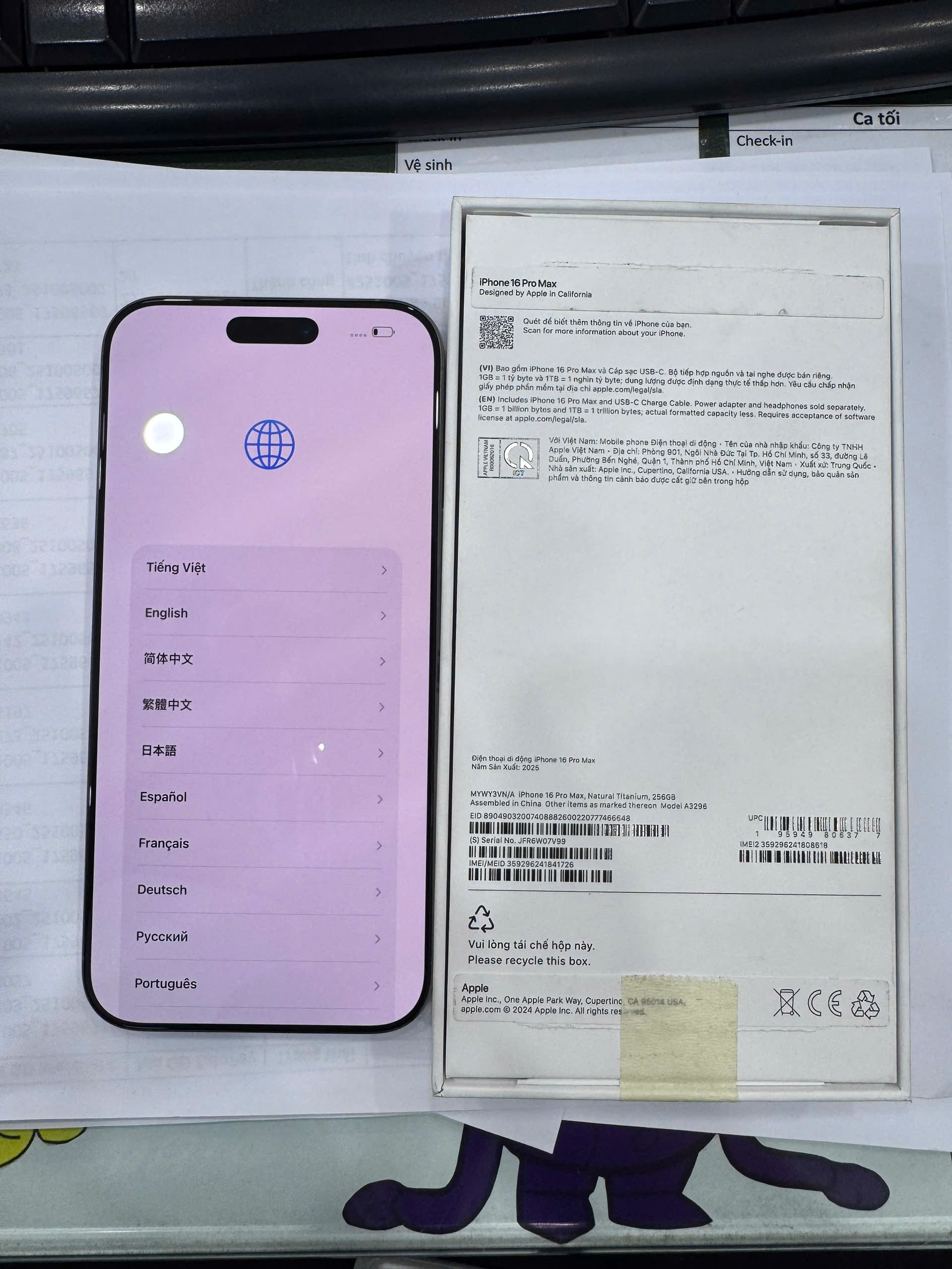 ĐTDĐ Apple iPhone 16 Pro Max 256GB Natural Titanium_MYWY3VN/A - SJFR6W07V99 - MYWY3VN