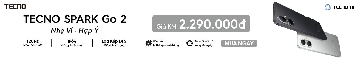 Điện thoại di động Tecno KM4 (Tecno Spark Go 2) 64+4, màu Xanh Ngọc Lâm