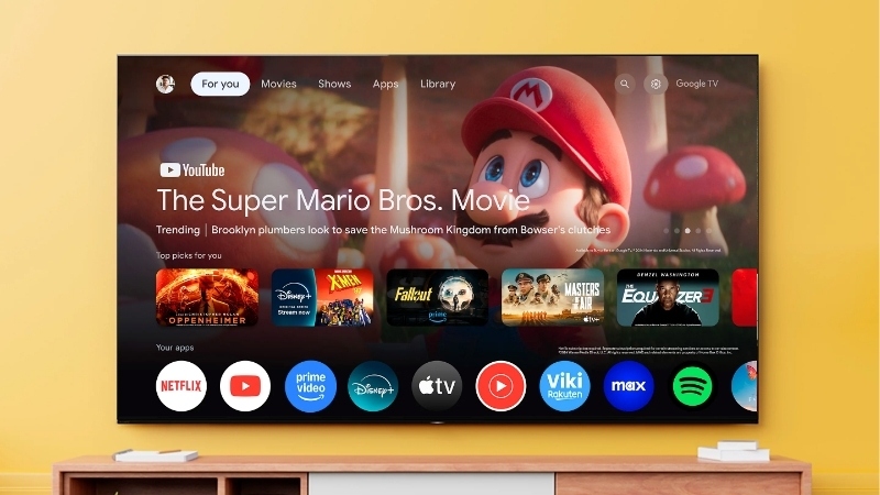 Hệ điều hành Google TV đồng bộ.