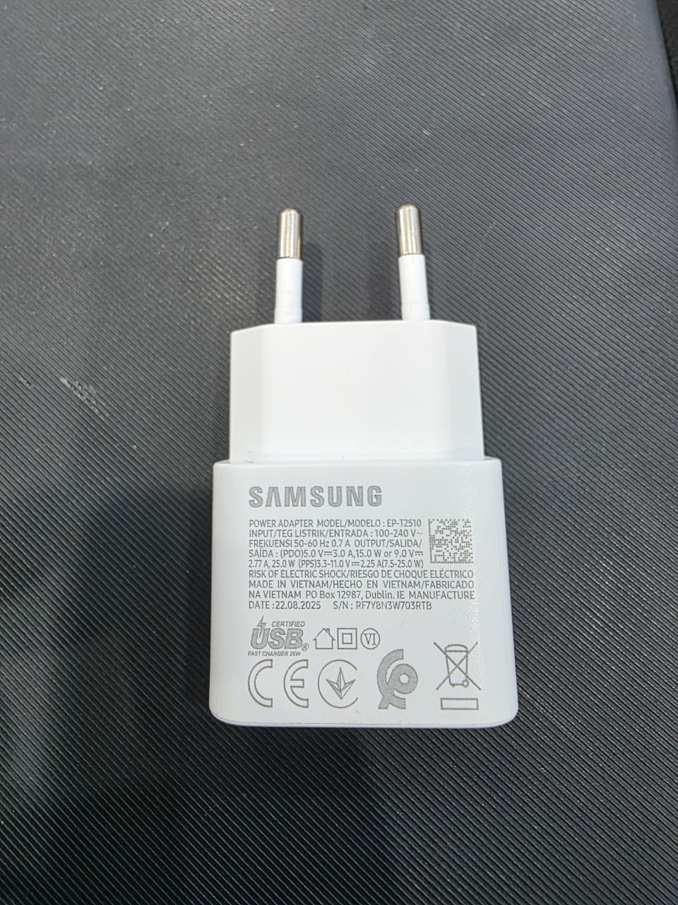 Củ sạc Samsung 25W, Type C (Không kèm cáp), Trắng
