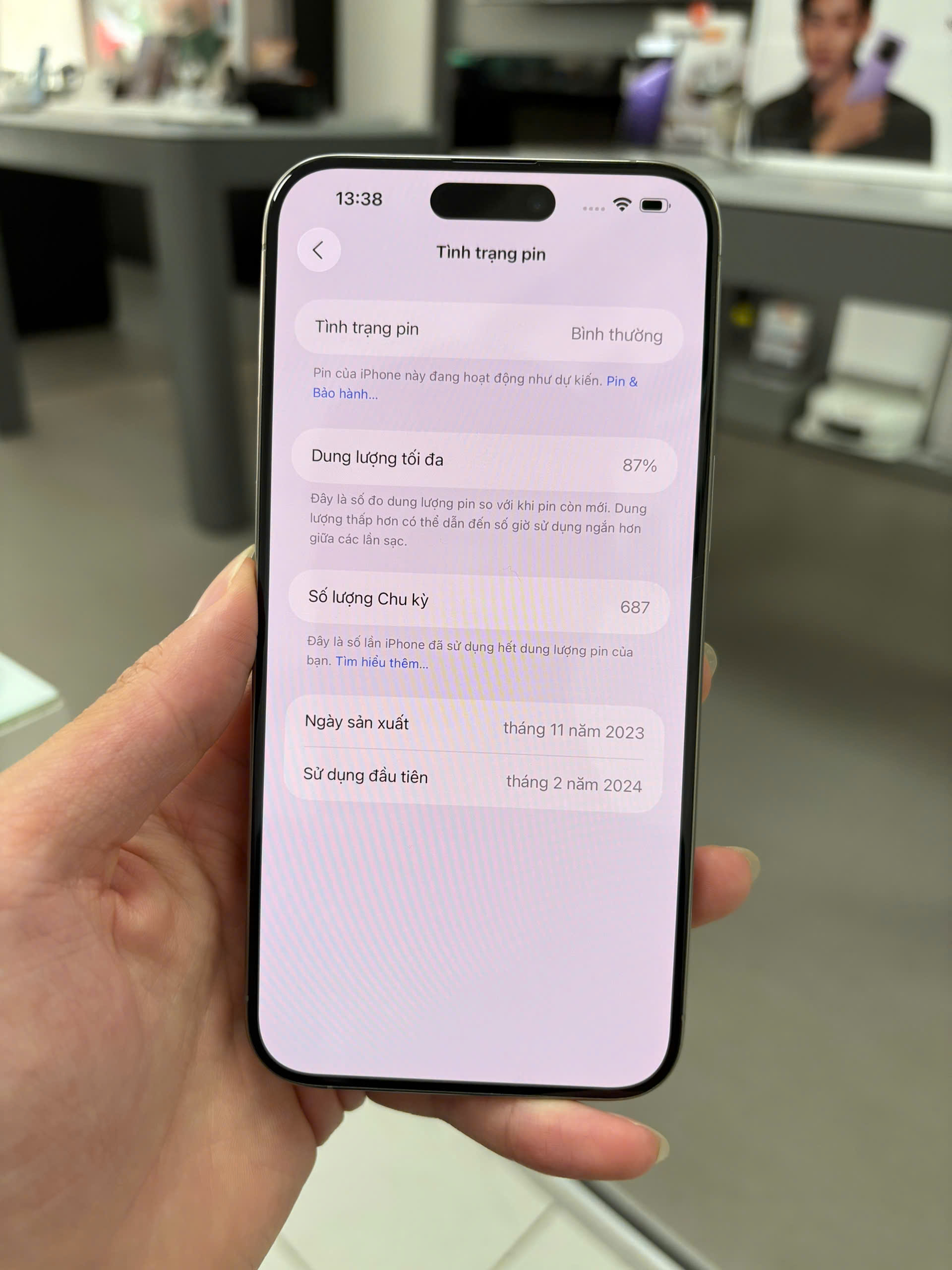 ĐTDĐ Apple iPhone 15 Pro Max 256GB - Cũ - 354009447354781 - IP15M256C