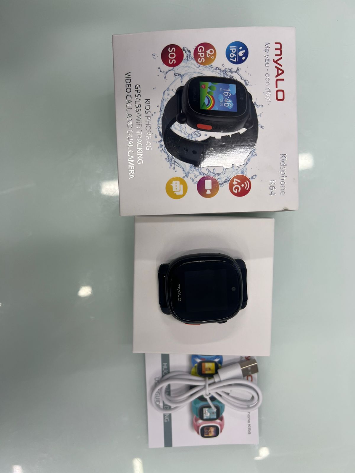 Điện thoại thông minh đeo tay trẻ em myALO Kidsphone K64, màu đen