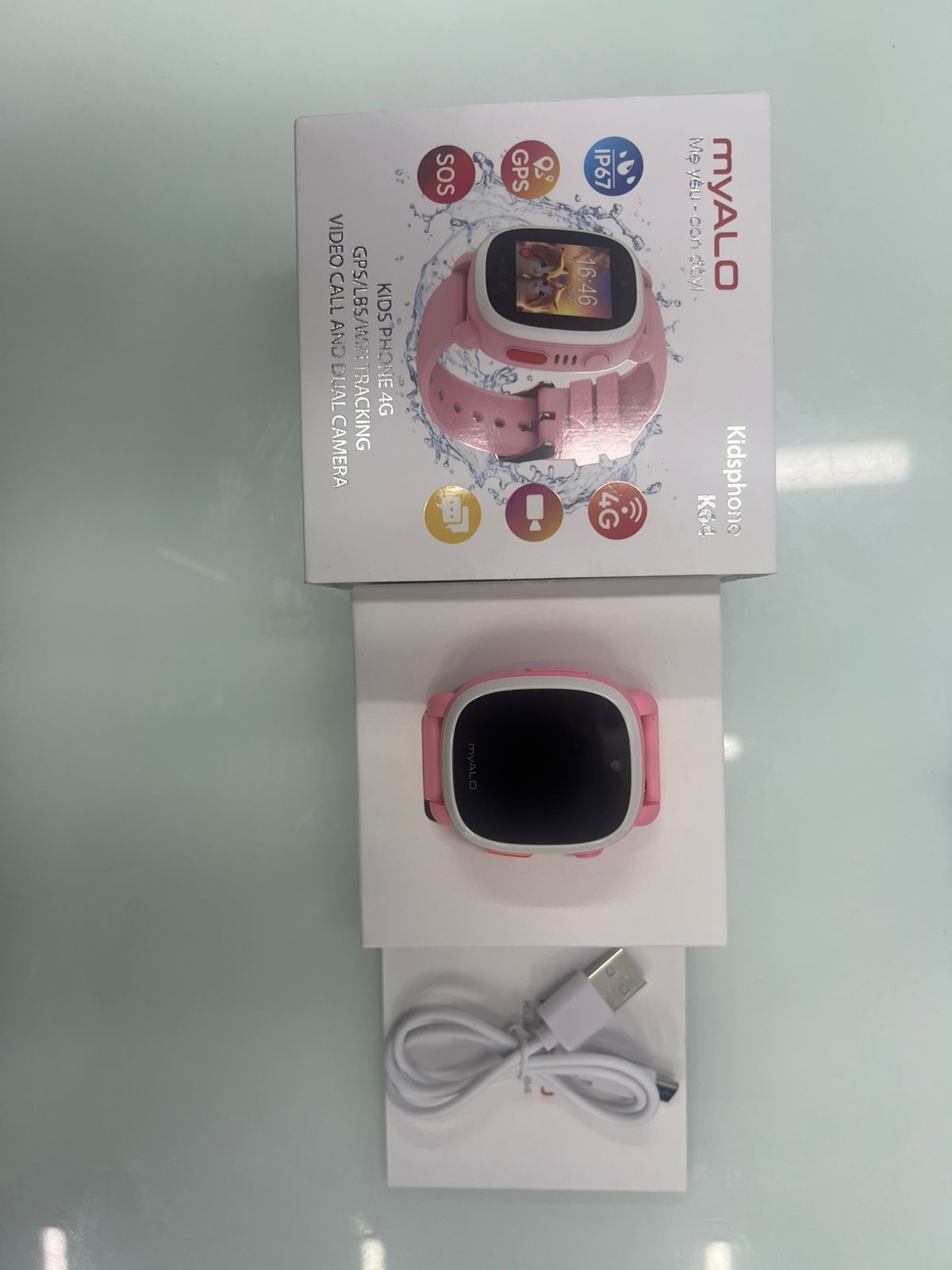 Điện thoại thông minh đeo tay trẻ em myALO Kidsphone K64, màu hồng