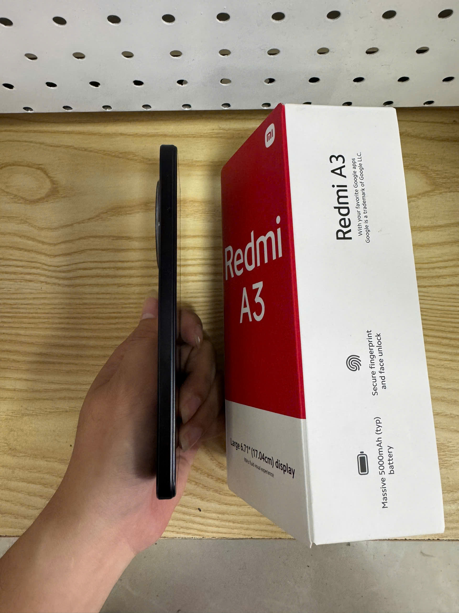 ĐIỆN THOẠI DI ĐỘNG (TEL) REDMI A3 6.708"/MTK Helio G36/3G/64G/8MP AI Dual /5MP/5000mAh(23129RN51X)/ĐEN