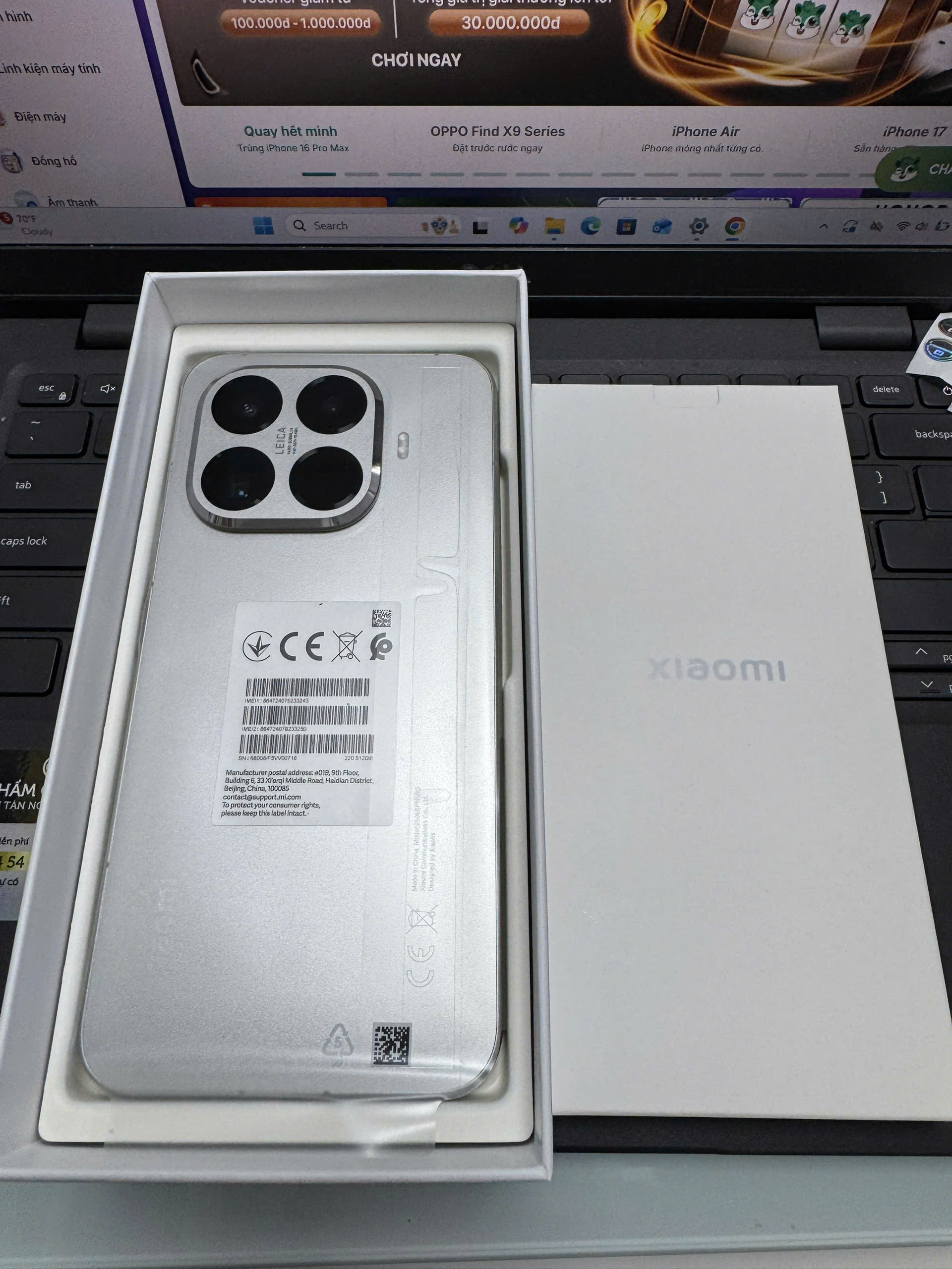 ĐIỆN THOẠI DI ĐỘNG (TEL) XIAOMI 15T PRO 6.83"/MTK D9400+/12G/512G/50+50+12MP/32MP/5500mAh (2506BPN68G)/XÁM