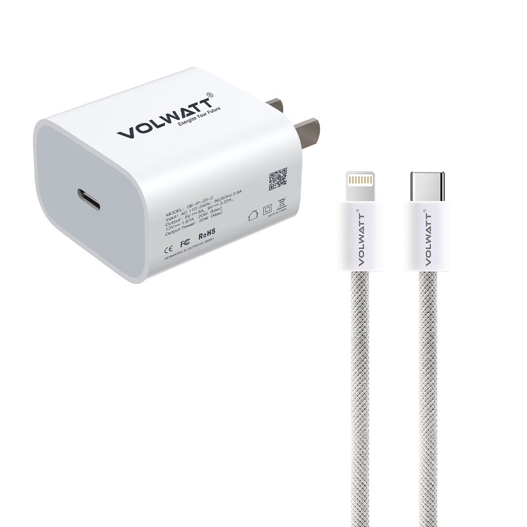  Bộ sạc nhanh Volwatt 20w C to Lightning