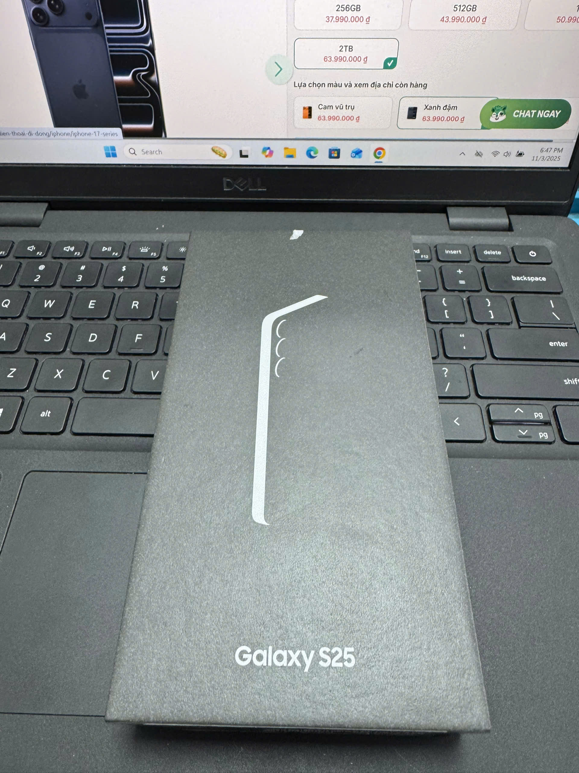 ĐTDĐ Samsung S25 SM-S931B/DS,256GB, Navy, SM-S931BDBCXXV 