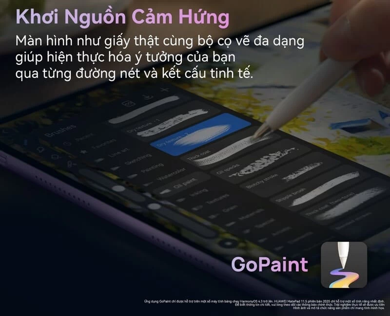 Huawei trang bị ứng dụng vẽ HUAWEI GoPaint trên máy tính bảng HUAWEI MatePad 11.5 PaperMatte Huawei trang bị ứng dụng vẽ HUAWEI GoPaint trên máy tính bảng HUAWEI MatePad 11.5 PaperMatte