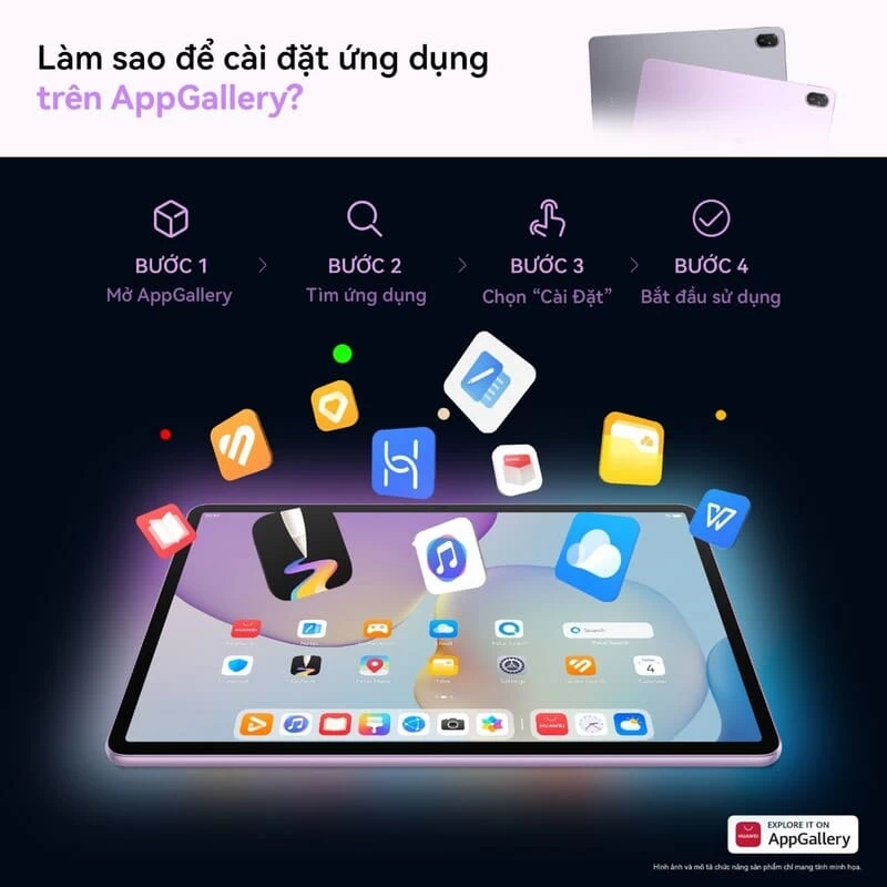 Người dùng có thể truy cập hàng ngàn ứng dụng yêu thích thông qua AppGallery trên máy tính bảng HUAWEI MatePad 11.5 PaperMatte Người dùng có thể truy cập hàng ngàn ứng dụng yêu thích thông qua AppGallery trên máy tính bảng HUAWEI MatePad 11.5 PaperMatte