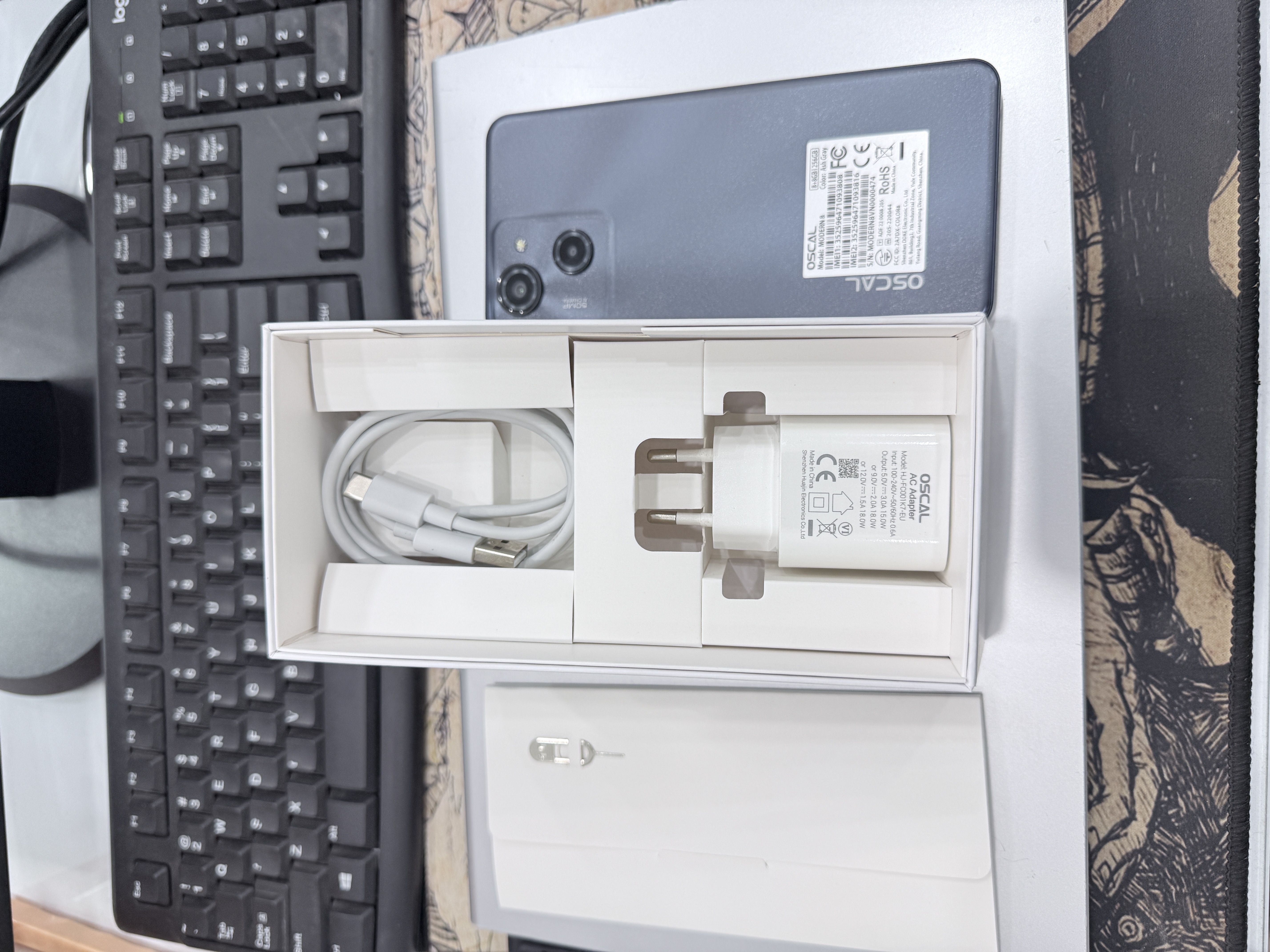 Điện thoại di động OSCAL MODERN 8 (8+8GB/256GB) - màu Xám (Ash Gray)