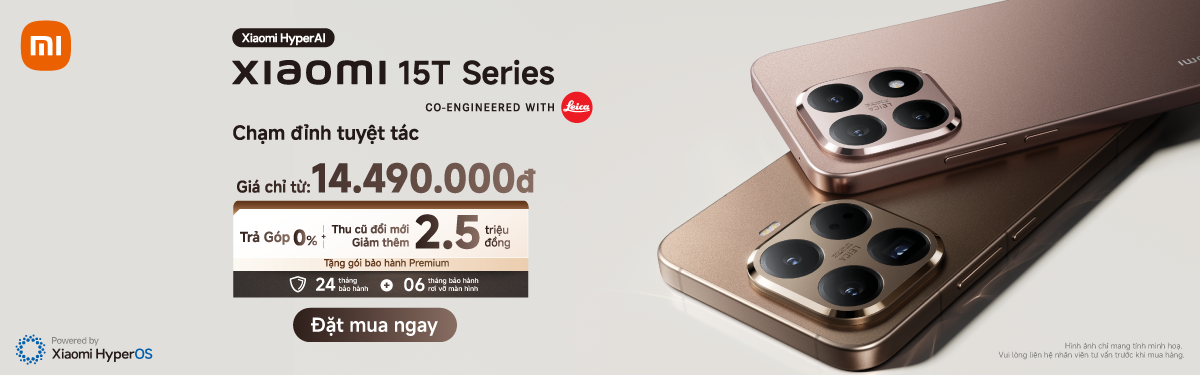 ĐIỆN THOẠI DI ĐỘNG (TEL) XIAOMI 15T 6.83"/MTK D8400 Ultra/12G/512G/50+50+12MP/32MP/5500mAh (25069PTEBG)/ĐEN