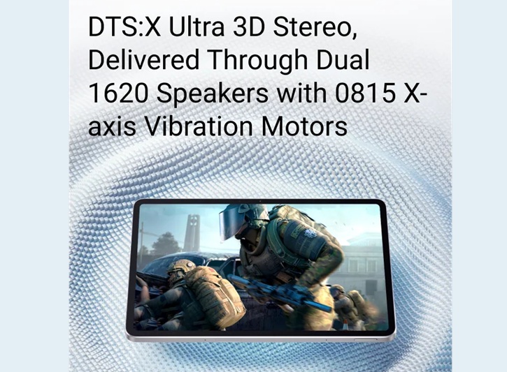 Điểm nhấn đặc biệt của máy tính bảng REDMAGIC Astra Gaming (16GB/512GB) nằm ở hệ thống loa stereo kép đạt chuẩn DTS:X Ultra
