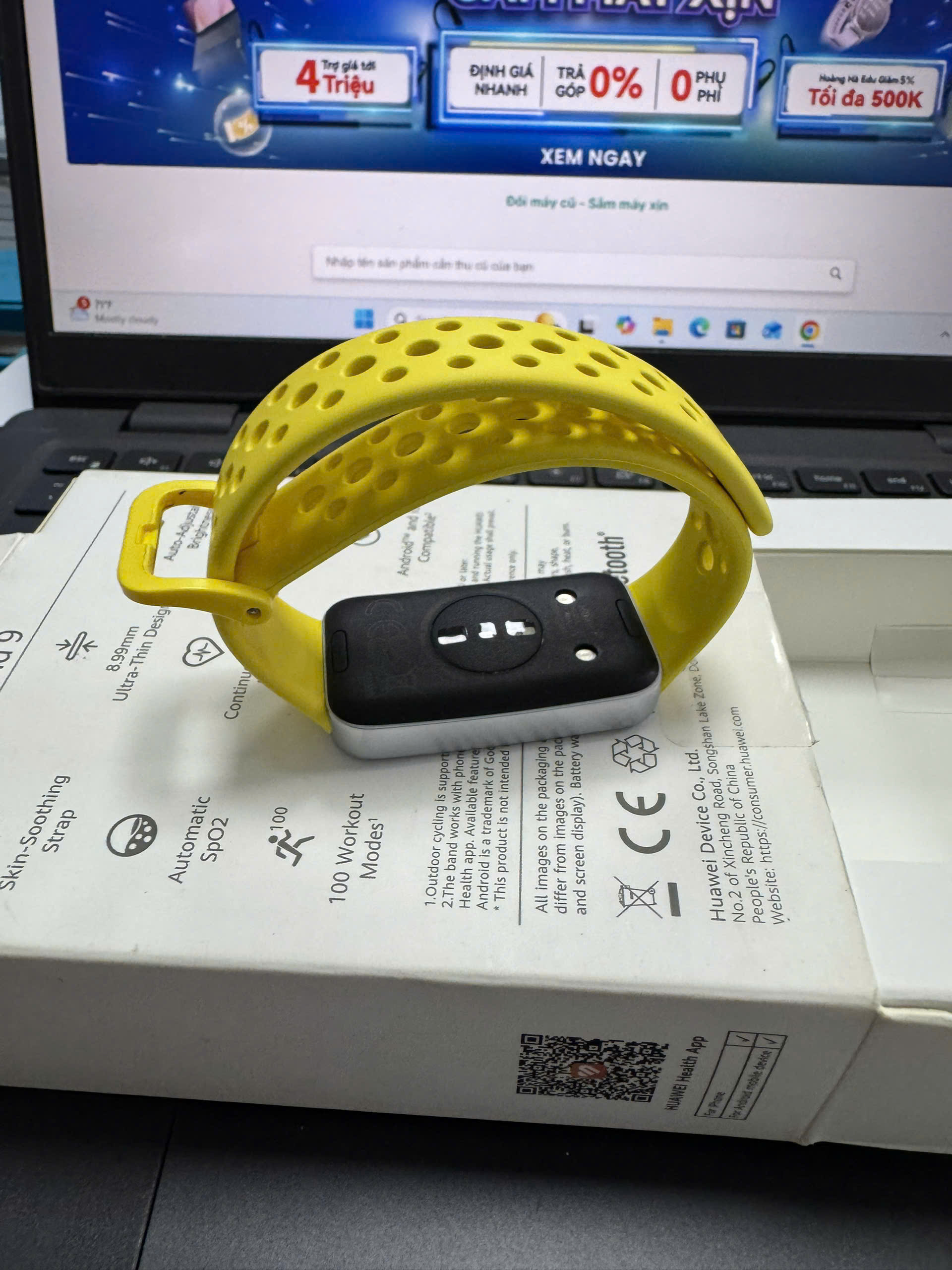 VÒNG ĐEO TAY THÔNG MINH (BAND) HUAWEI KIM-B19 Band 9/TN (Yellow) (6942103118074) 