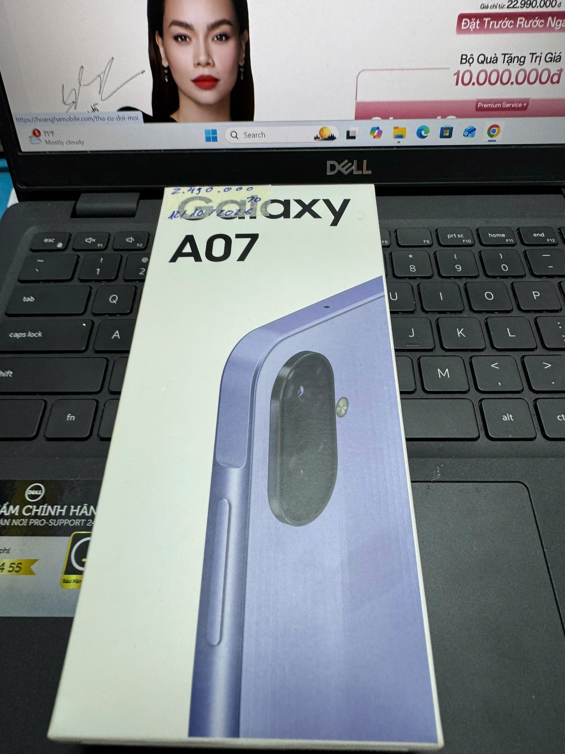 ĐTDĐ Samsung Samsung A07 4G, SM-A075F/DS,4+128, Tím nhạt