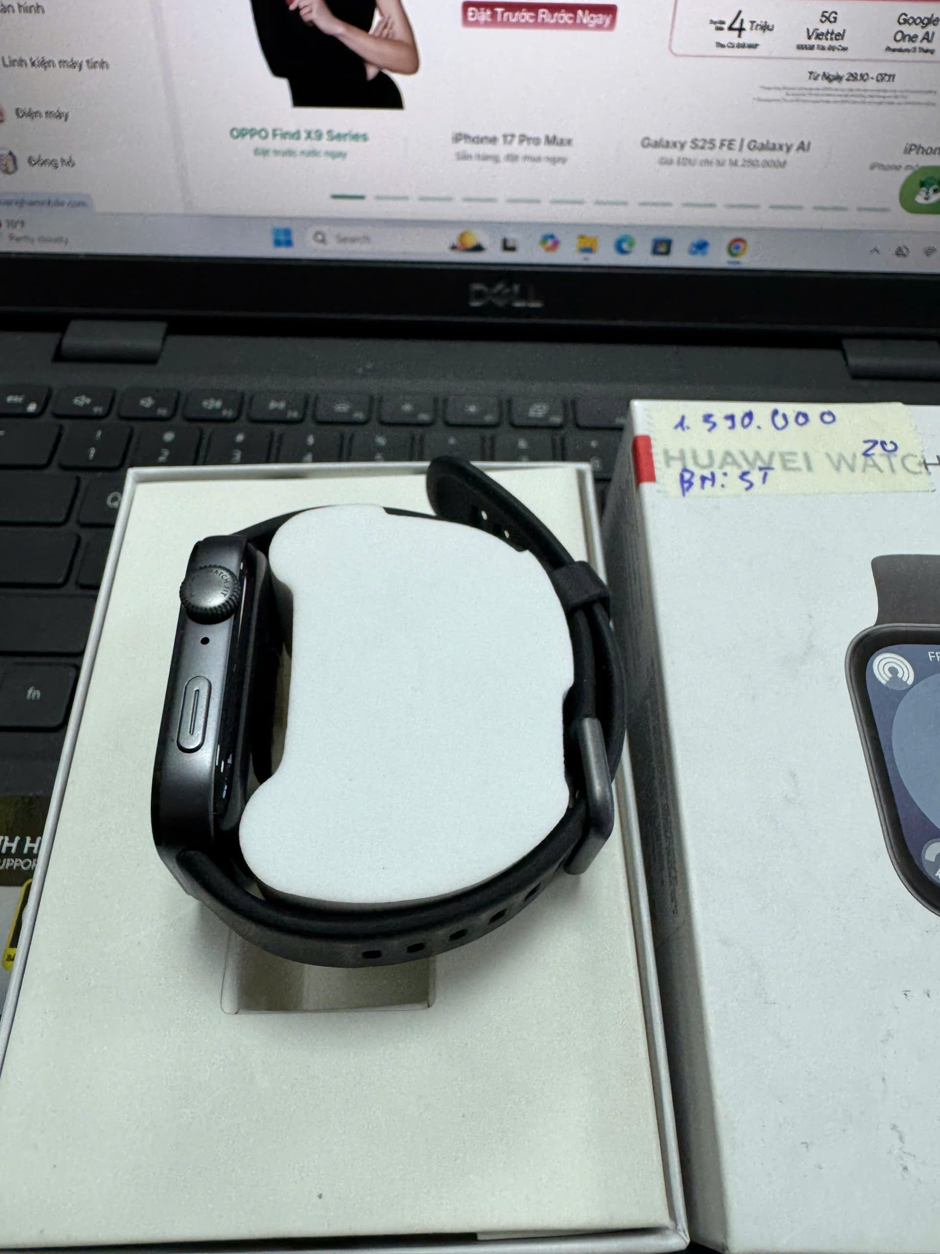 ĐỒNG HỒ THÔNG MINH (WATCH) HUAWEI SLO-B09 FIT 3/ĐEN Black ADU DEMO(6942103118593_DM)