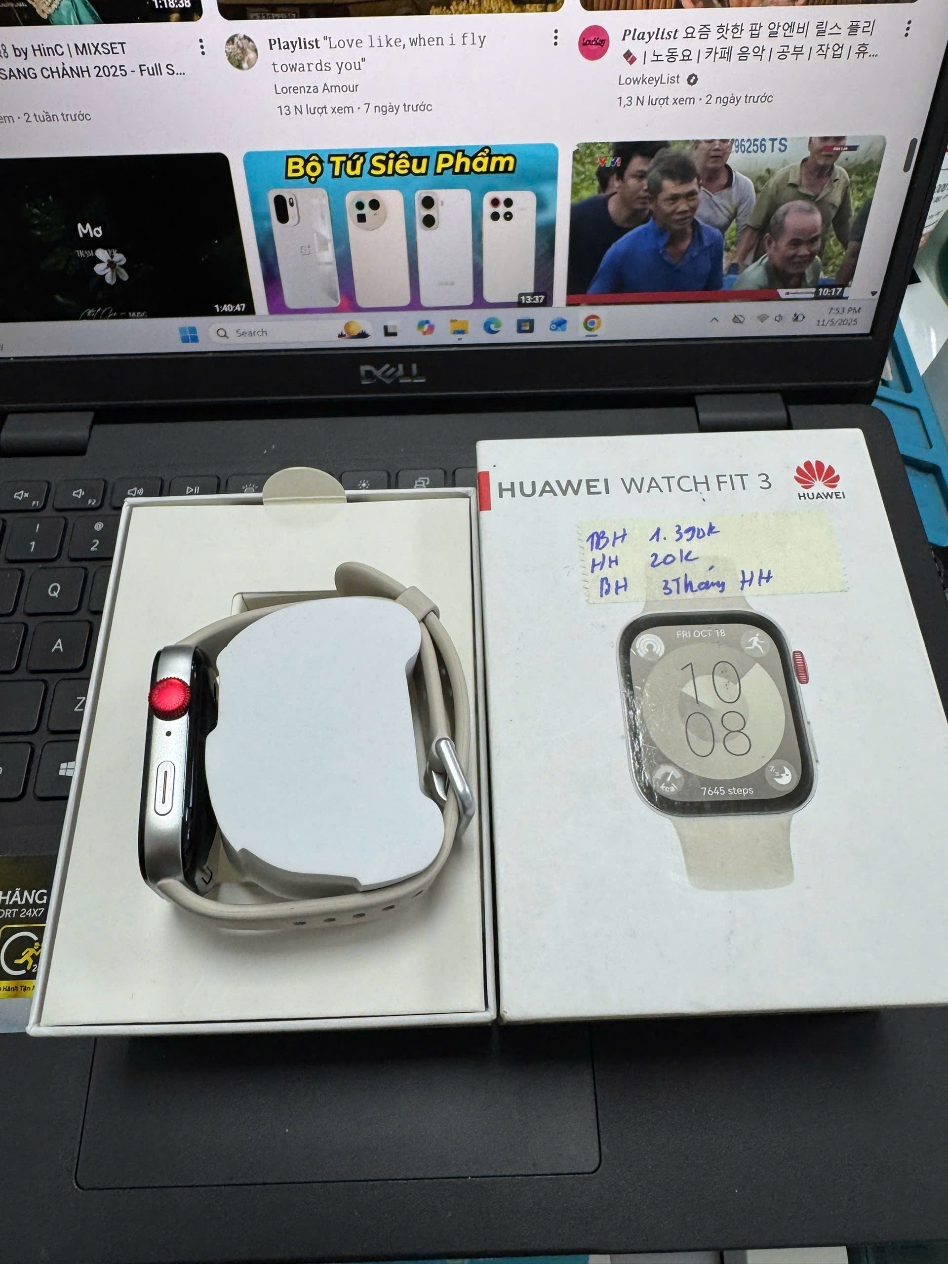 ĐỒNG HỒ THÔNG MINH (WATCH) HUAWEI SLO-B09 FIT 3/TRẮNG White ADU DEMO(6942103119873_DM) 