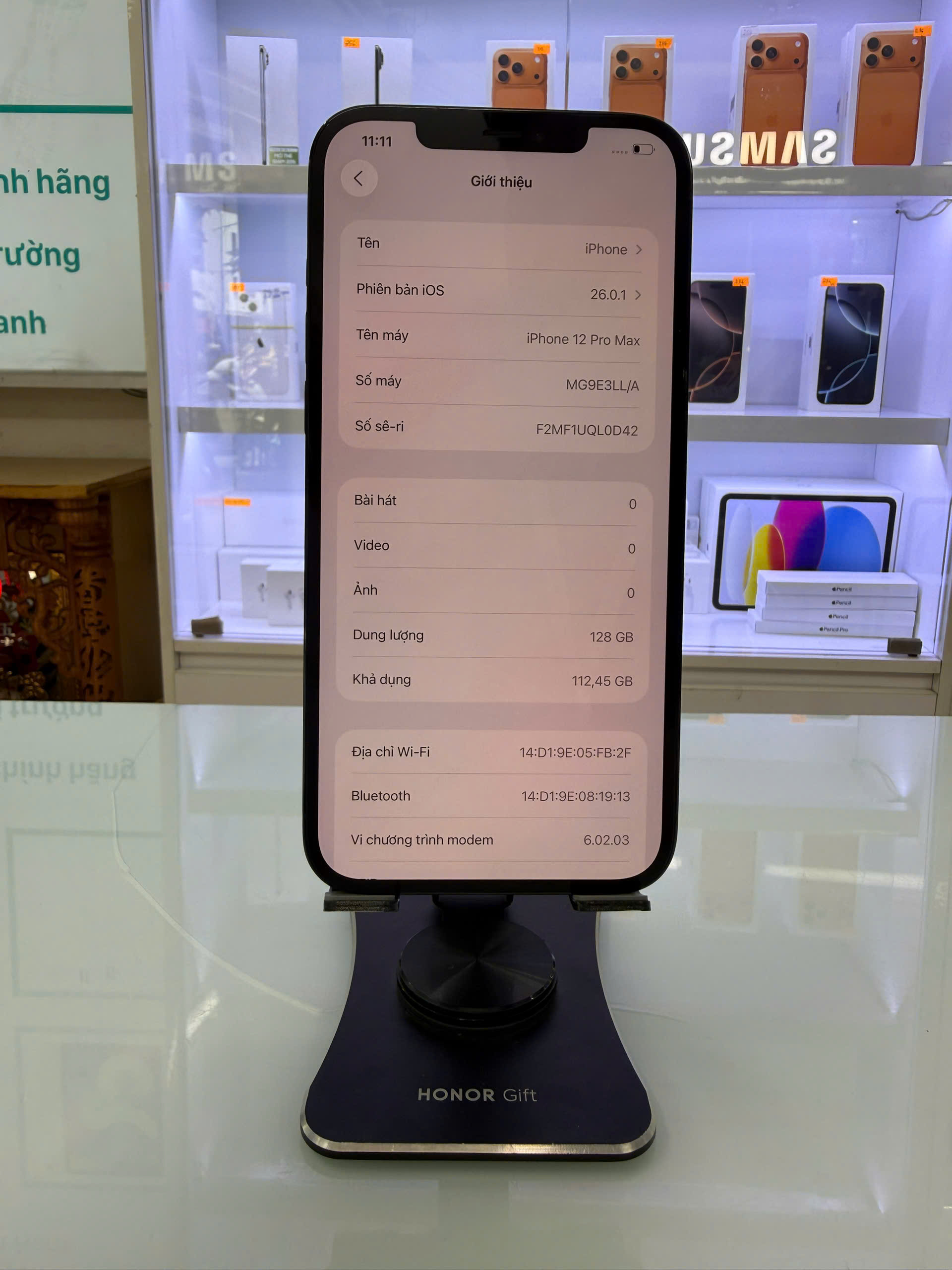 ĐTDĐ Apple iPhone 12 Pro Max 128GB Pacific Blue - Cũ - 350002264525843 - IPC12MB128