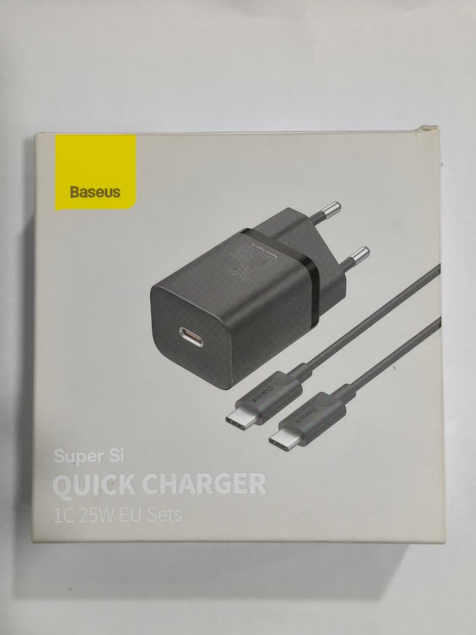 Bộ sạc Baseus Super Si 1C 25W EU Sets, Đen Type-C to Type-C