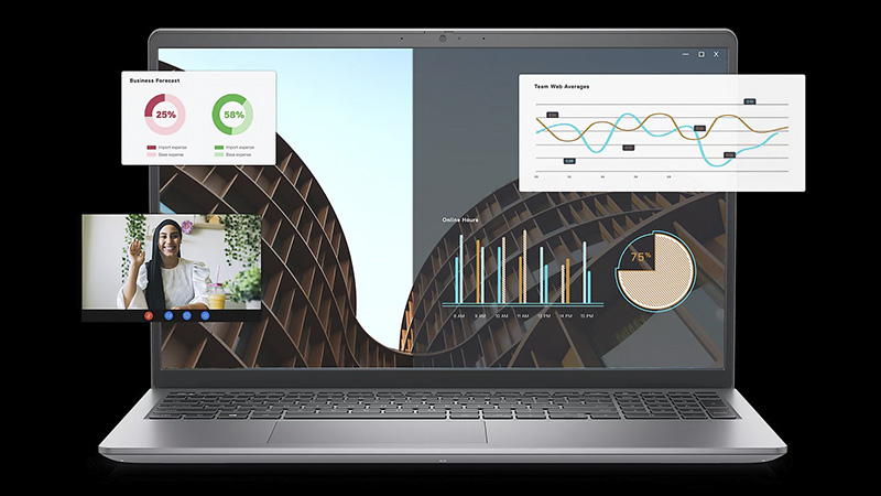 Laptop Dell Vostro 3530 (Core i3) được trang bị cấu hình tối ưu, đảm bảo hiệu suất ổn định trong suốt quá trình sử dụng