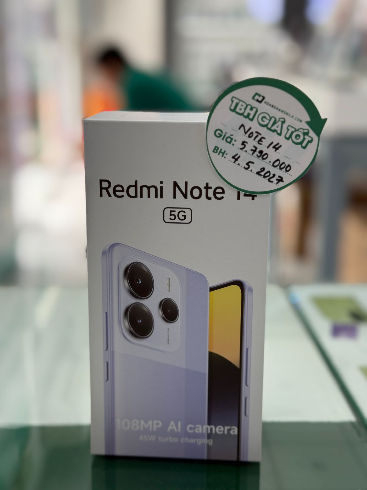 ĐIỆN THOẠI DI ĐỘNG (TEL) REDMI NOTE 14 5G 6.67/MTK D7025 ULTRA/8G/256G/108+8+2MP/20MP/5110mAh (24094RAD4G)/MIDNIGHT BLACK