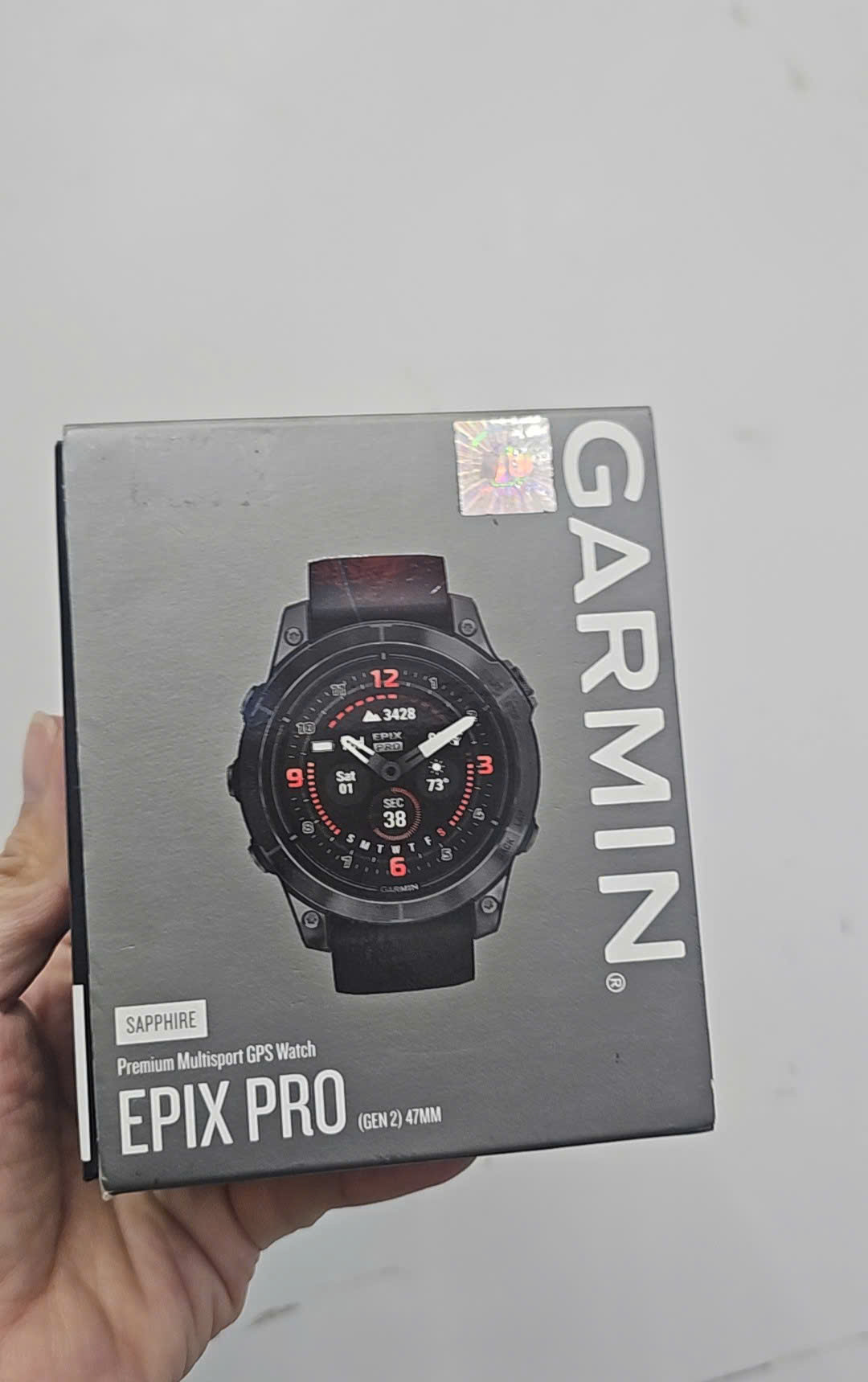 Đồng hồ Garmin EPIX PRO GEN2, 47mm, mặt kính Sapphire, Vỏ Xám Carbon DLC, viền Titanium, Dây Đen/Xám khói-Cũ