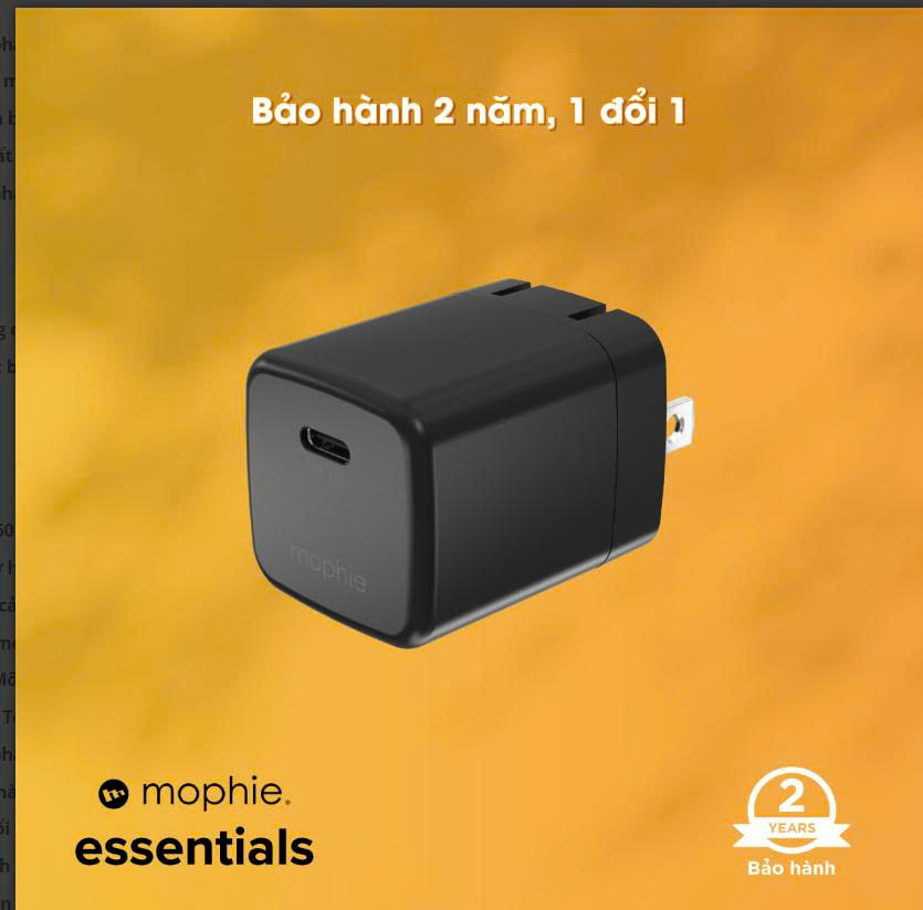 Củ sạc Mophie PD20W USB-C White - Chính hãng - TBH