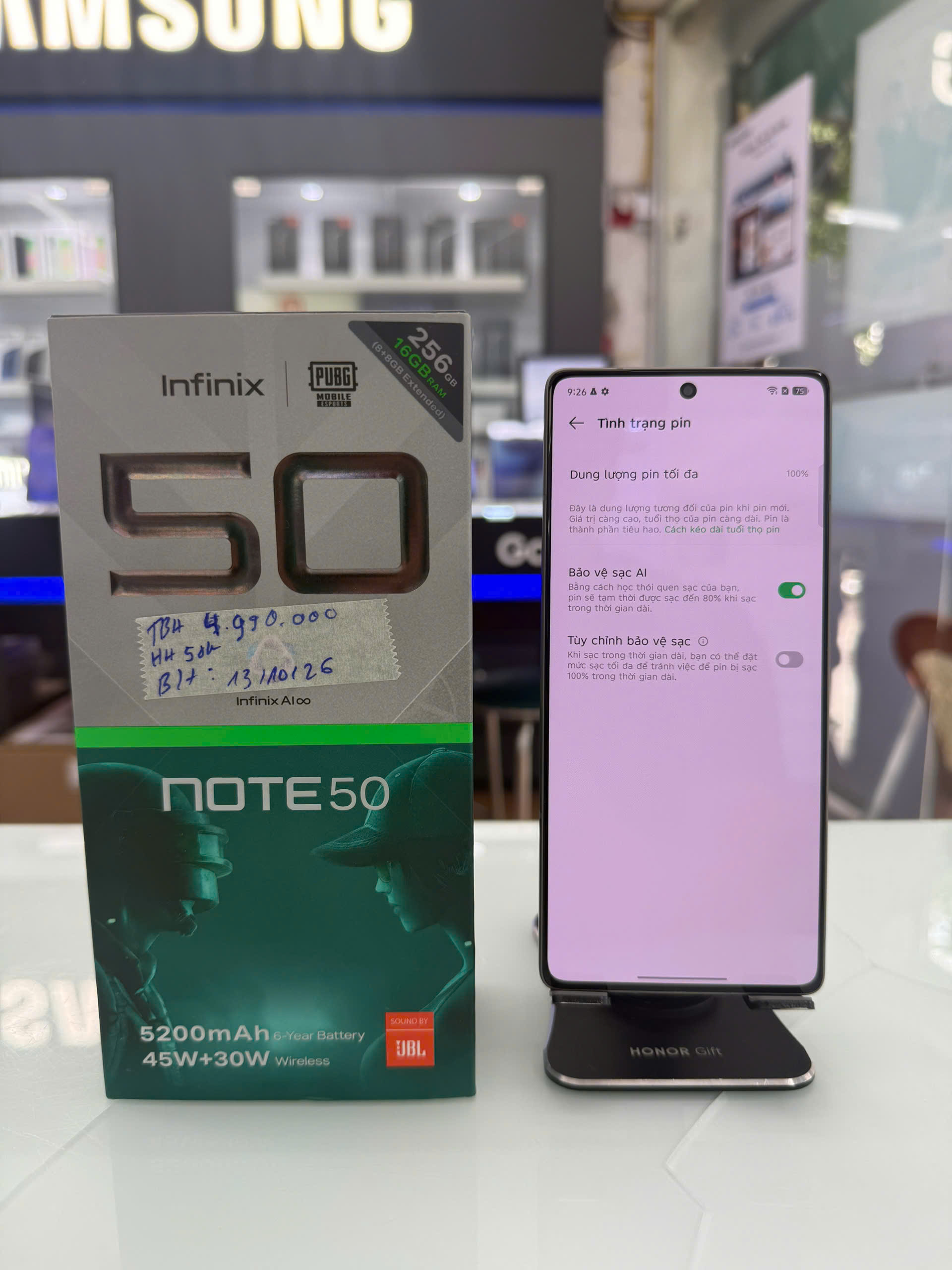 Điện thoại di động Infinix X6858 (Infinix Note 50 256+8), màu Xám Titan - 354058651947400 - X6858XAM