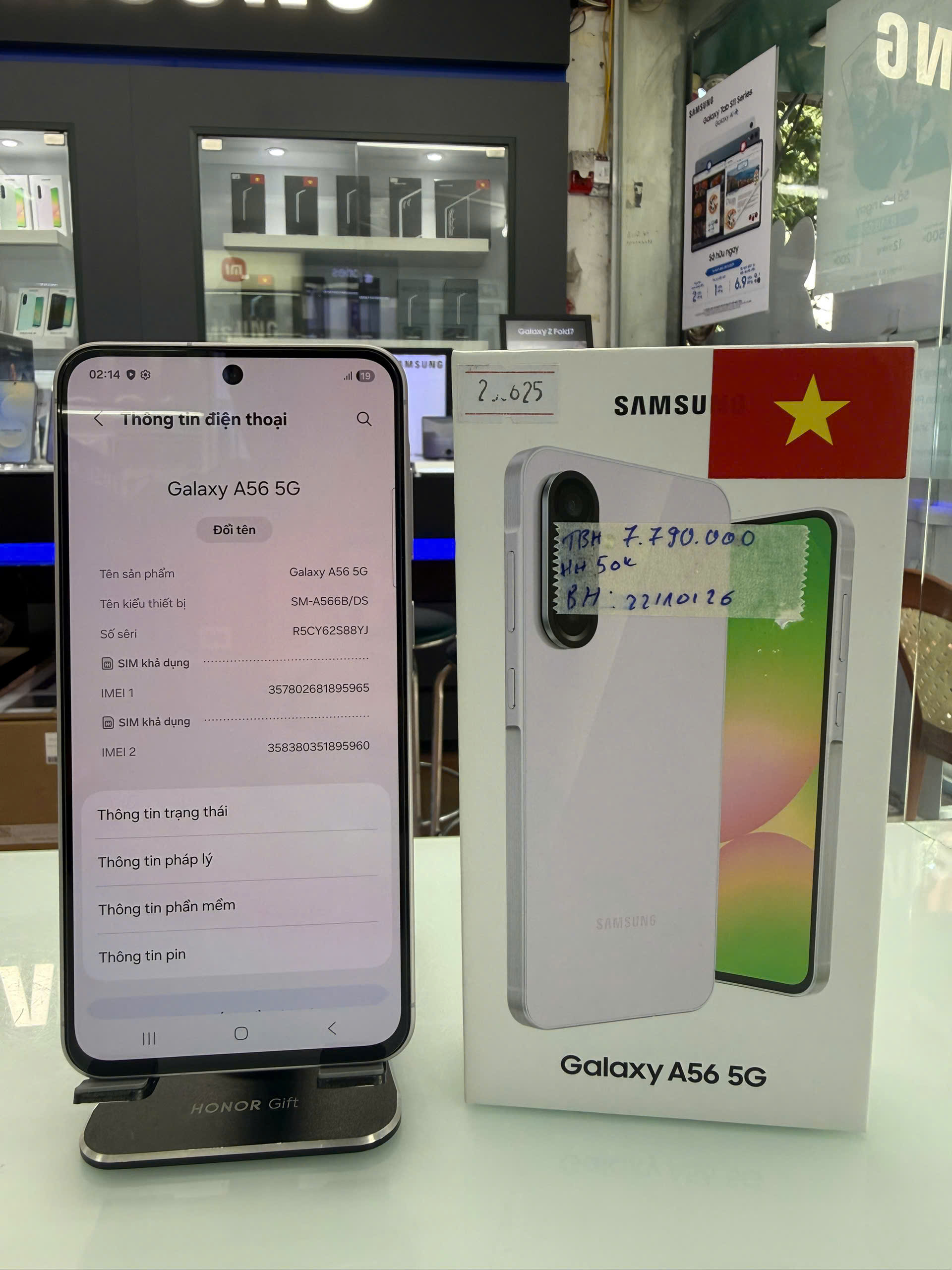 ĐTDĐ Samsung A56 5G, SM-A566B/DS, 8+128, Hồng - 357802681895965 - SSA566HONG