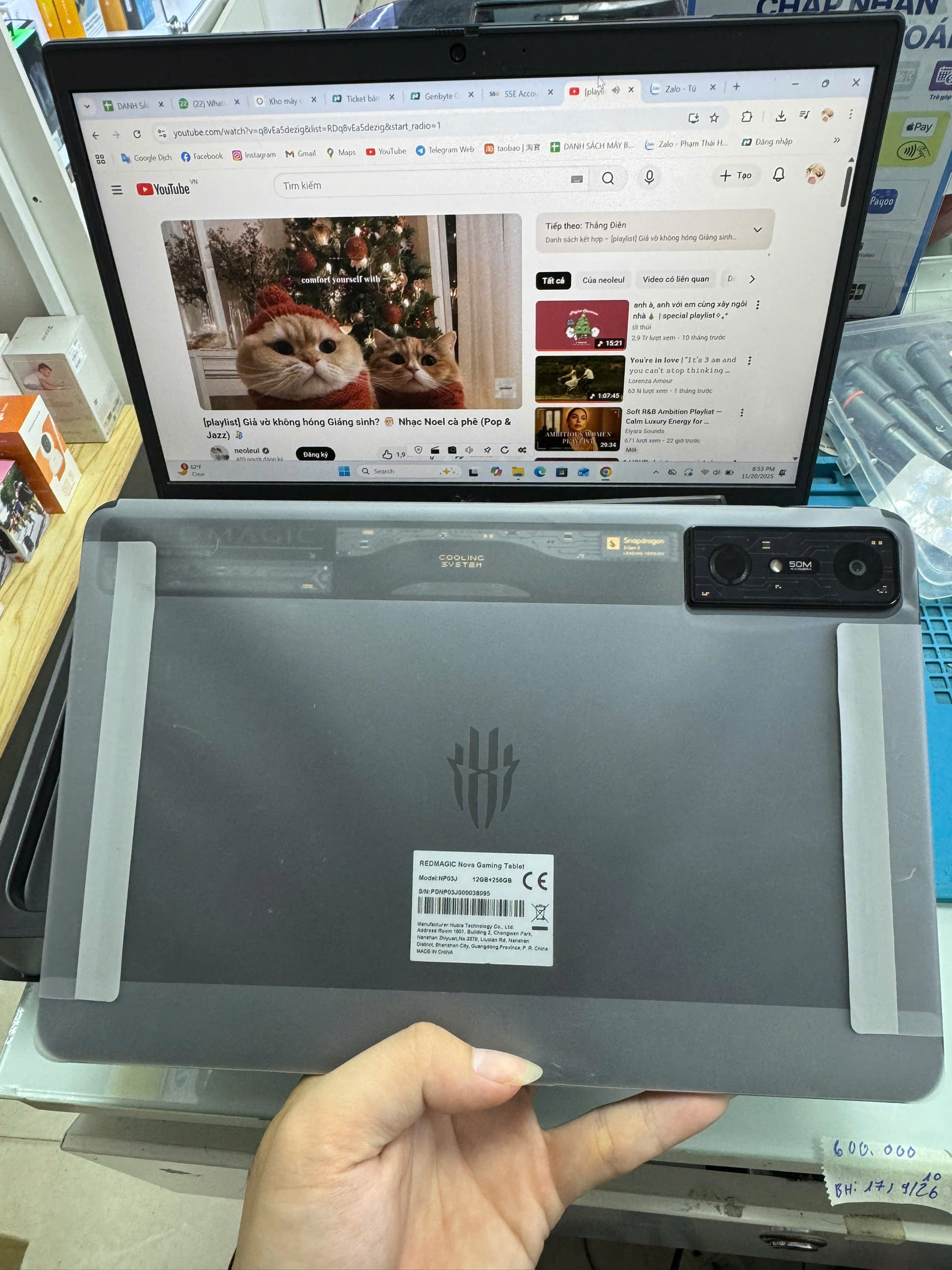 Máy tính bảng REDMAGIC Nova Gaming 12GB/256GB Bản Quốc Tế Chính Hãng - Đen Bóng Đêm (Midnight) 