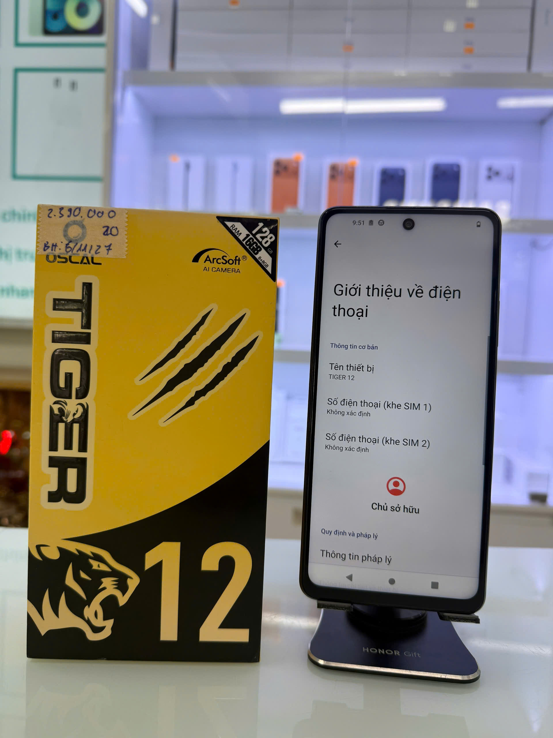Điện thoại di động OSCAL TIGER 12 (8GB/128GB) - màu xám (Cloudwing Grey) - 359941191367822 - OSTI12G8