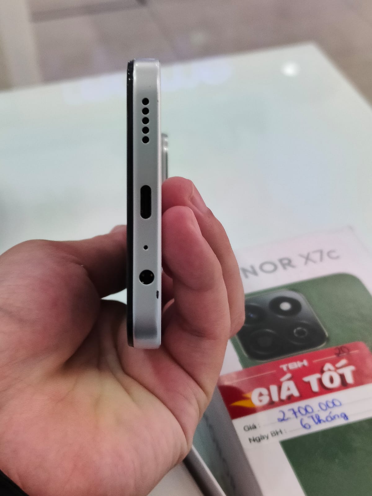 Điện thoại thông minh Honor X7c (8+256GB) Trắng (Moonlight White)