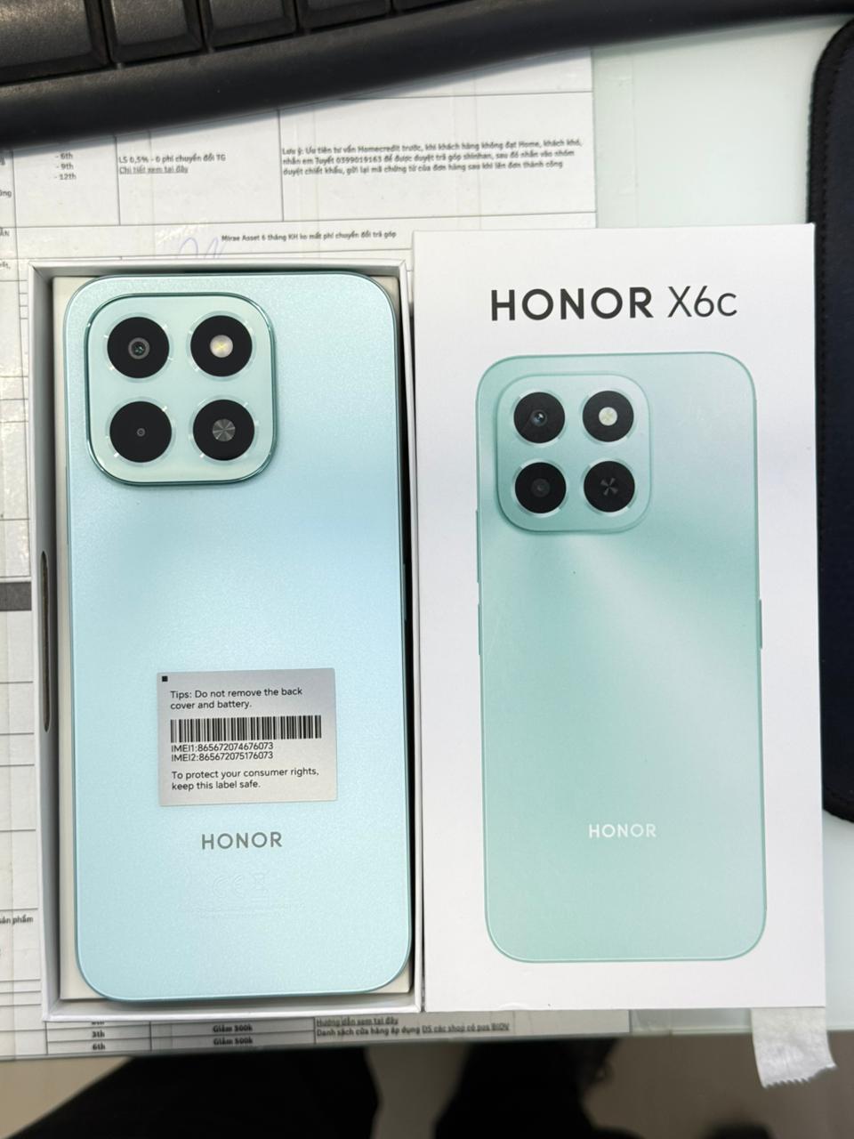Điện thoại thông minh Honor X6c (6+128GB) Xanh (Ocean Cyan)_NIC-LX2 - 865672074676073 - X6CNICLX2BLU
