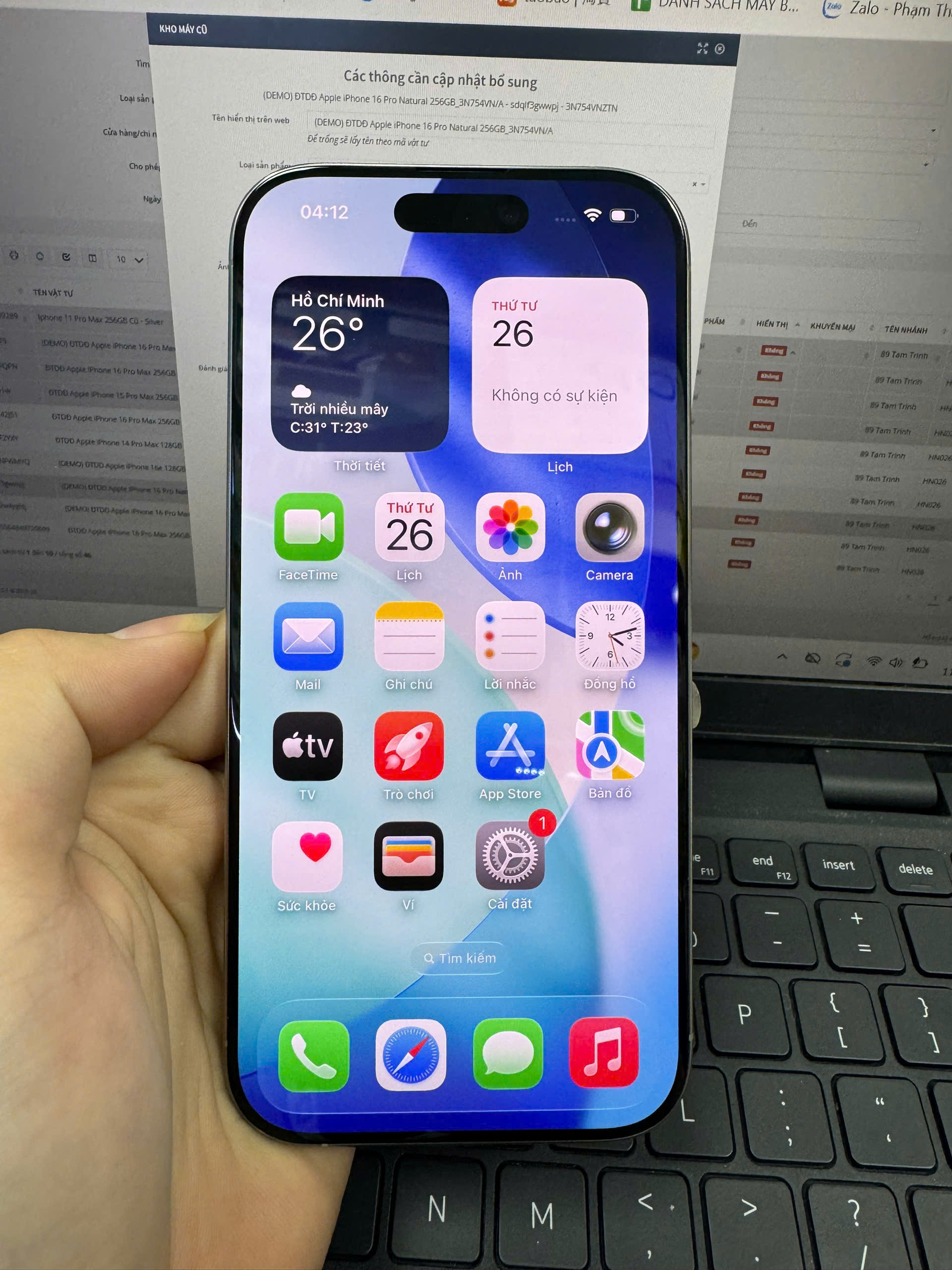 (DEMO) ĐTDĐ Apple iPhone 16 Pro Natural 256GB_3N754VN/A 