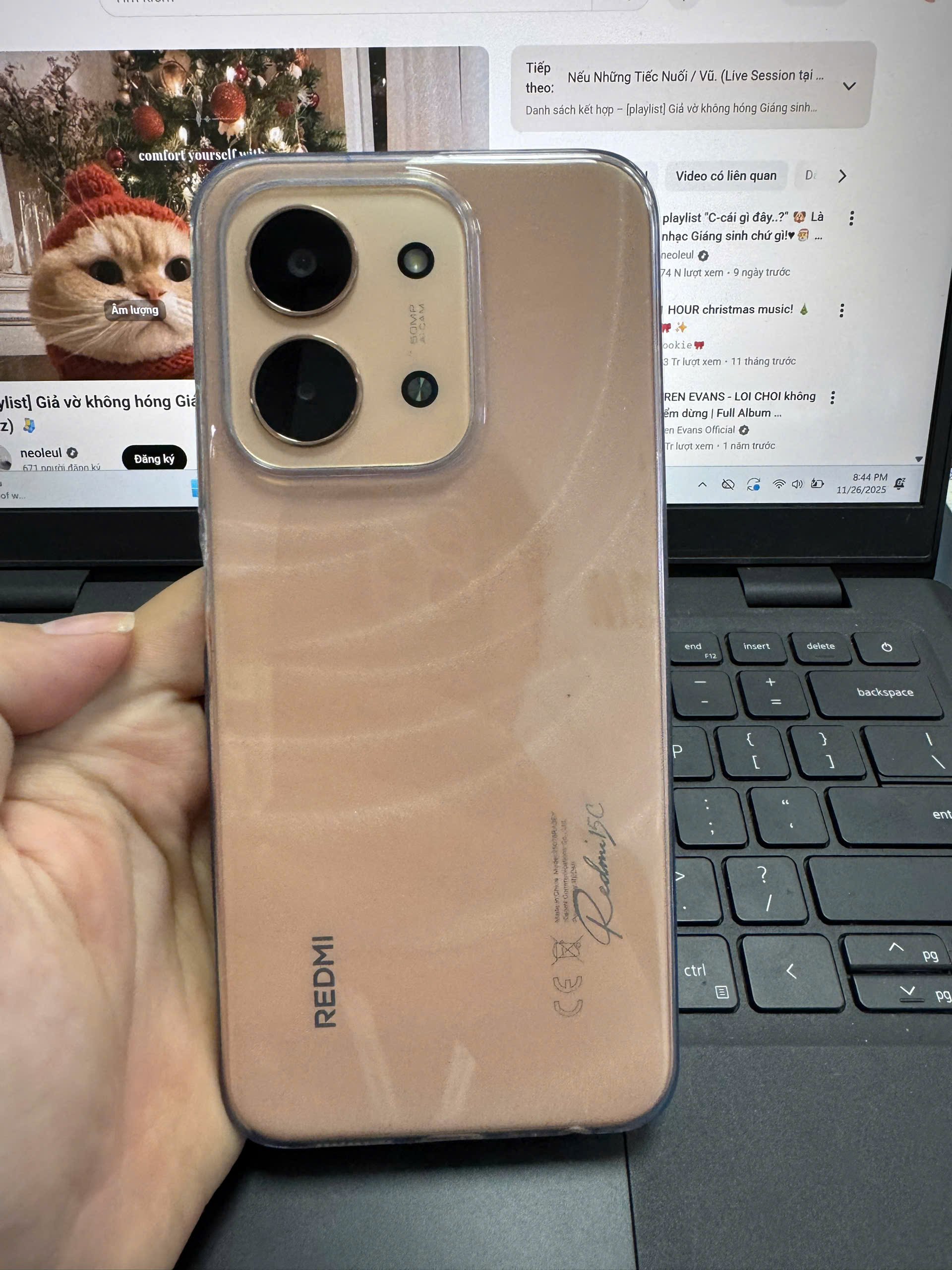 ĐIỆN THOẠI DI ĐỘNG (TEL) REDMI 15C 6.9"/MTK Helio G81 Ultra/4G/128G/50MP+QVGA/8MP/6000mAh (25078RA3EY)/CAM (6932554455880) - 869