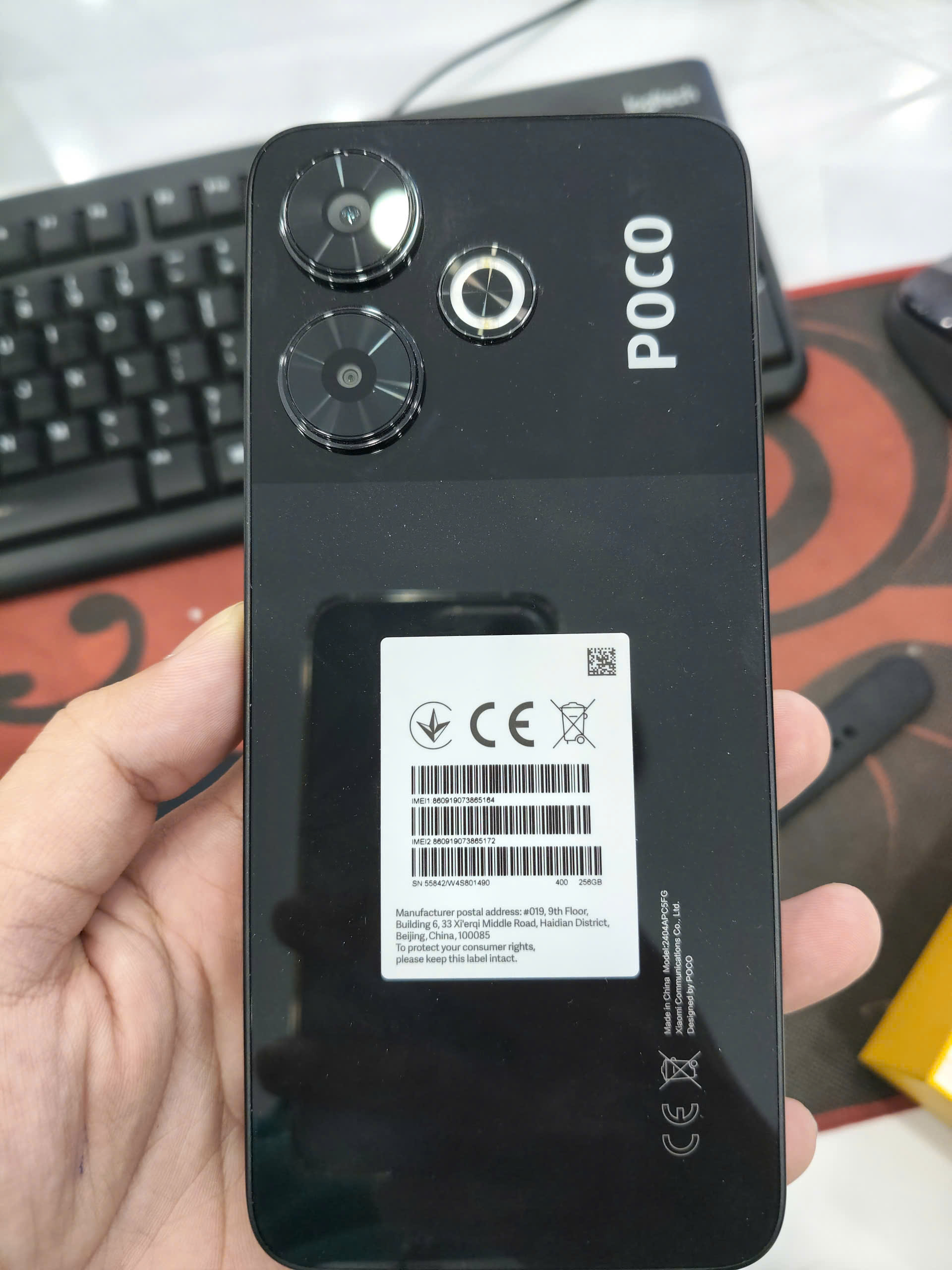 ĐIỆN THOẠI DI ĐỘNG (TEL) POCO M6 6.79"/MTK HELIO G91 Ultra/8G/256G/108MP+2MP/13MP/5030mAh (2404APC5FG)/ĐEN 