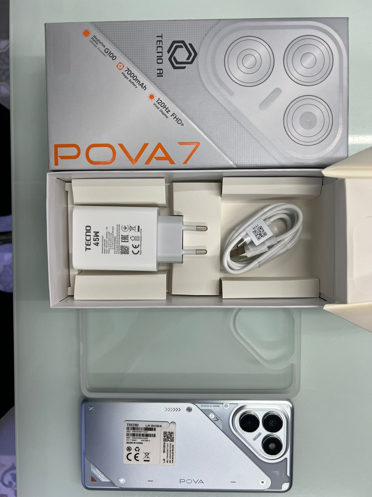 Điện thoại di động Tecno LJ6 (Tecno Pova 7) 128+8, màu Bạc Siêu Tốc