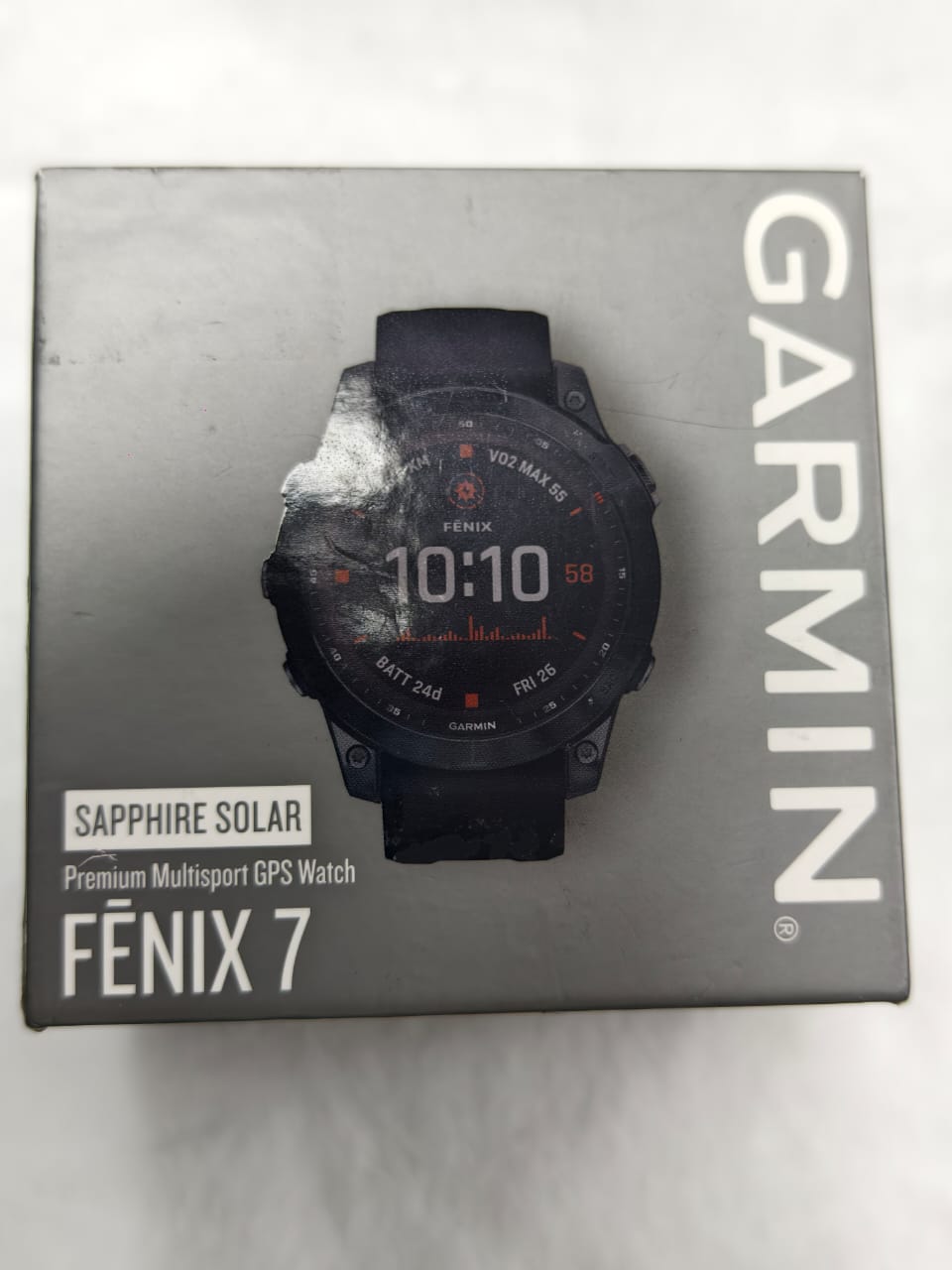 ĐHTM Garmin Fenix 7 Sapphire, Solar, Đen phủ DLC viền Titanium với Dây màu đen, GPS, SEA -