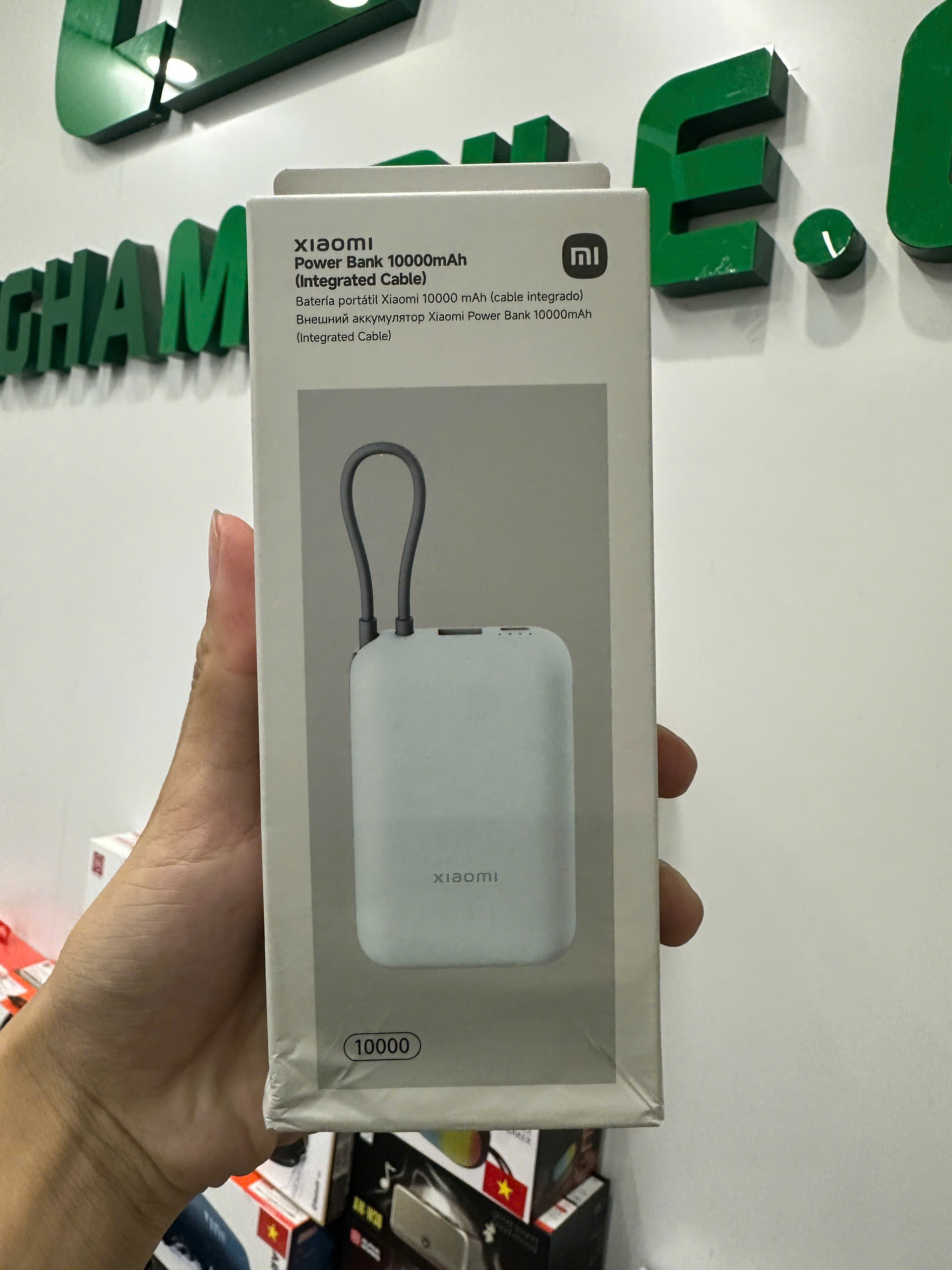 (POWER BANK) Xiaomi Power Bank 10000mAh (Integrated Cable) Xanh