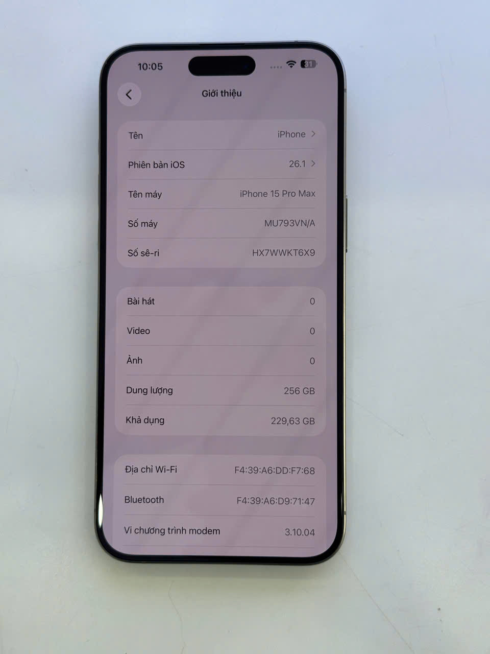 iPhone 15 Pro Max 256GB - Chính hãng VN/A Cũ
