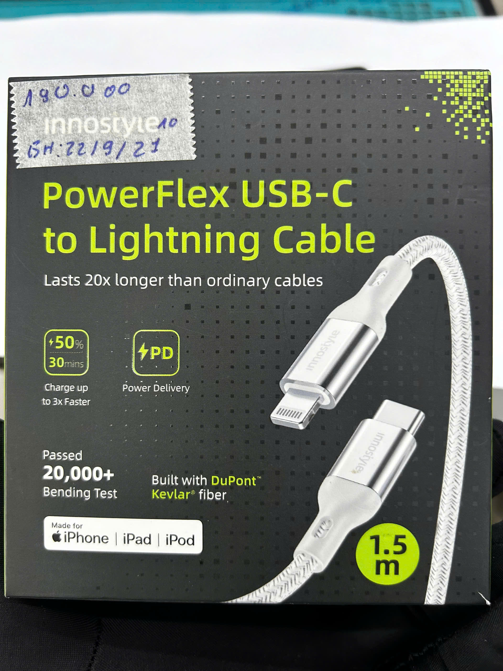 Cáp Innostyle PowerFlex USB-C To Lightning 1.5M 20/30/60W, Lavender - kthtr2358 - FLEL60LV