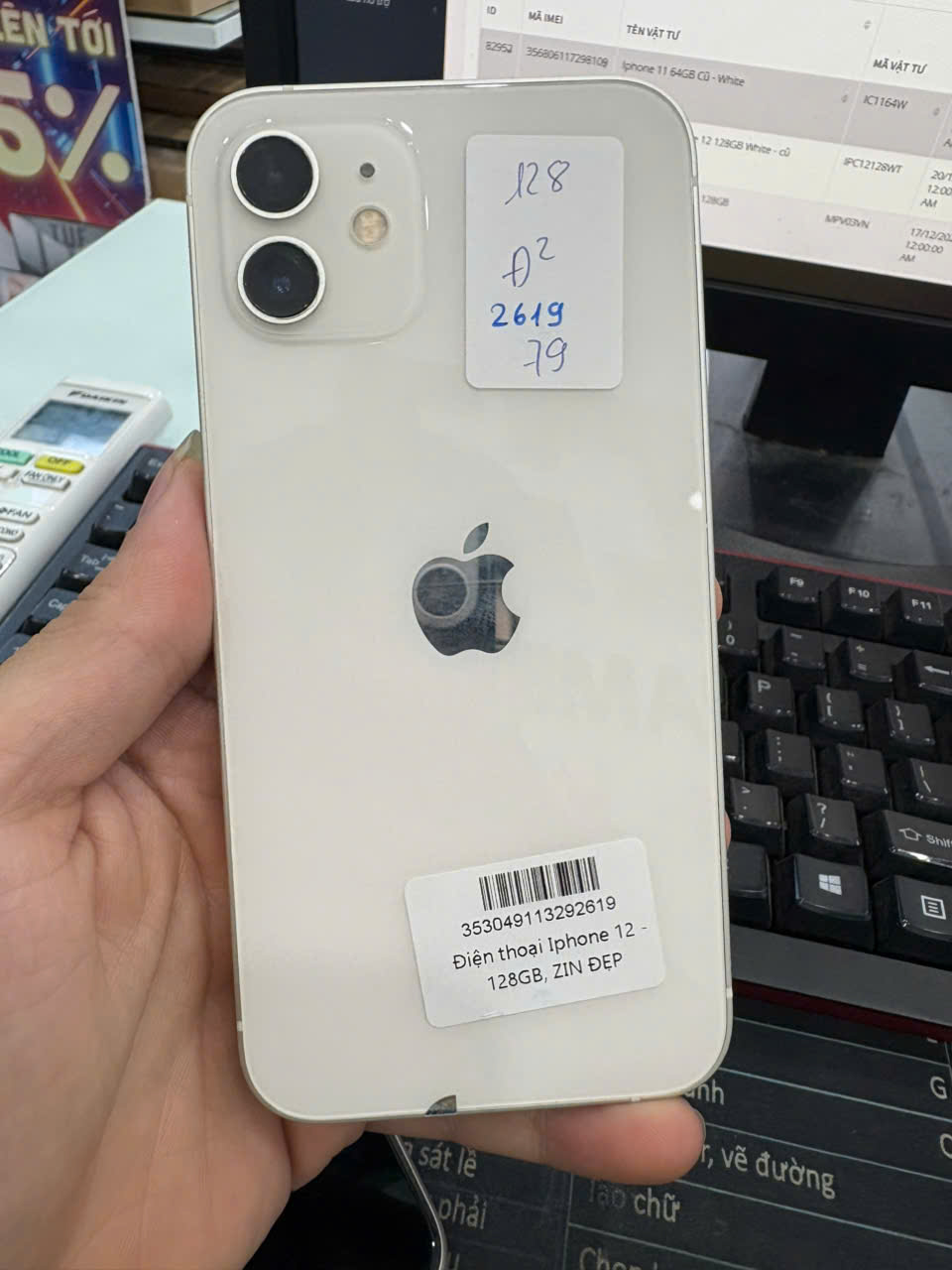 ĐTDĐ Apple iPhone 12 128GB White - cũ 