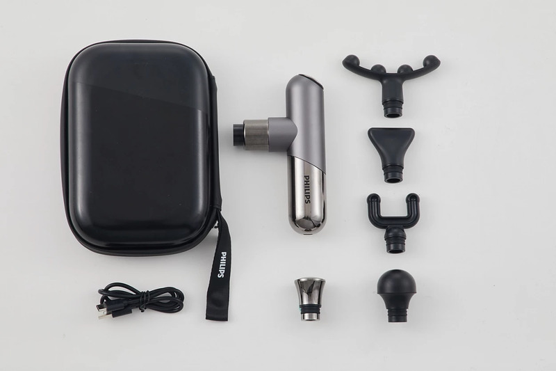 Máy massage thể thao mini Philips PPM7501 có thể sử dụng toàn thân với 6 đầu phụ kiện chuyên dụng