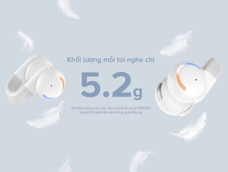 HAVIT Open-ear OWS907 sở hữu thiết kế open-ear hoàn toàn khác biệt so với các dòng tai nghe nhét tai truyền thống