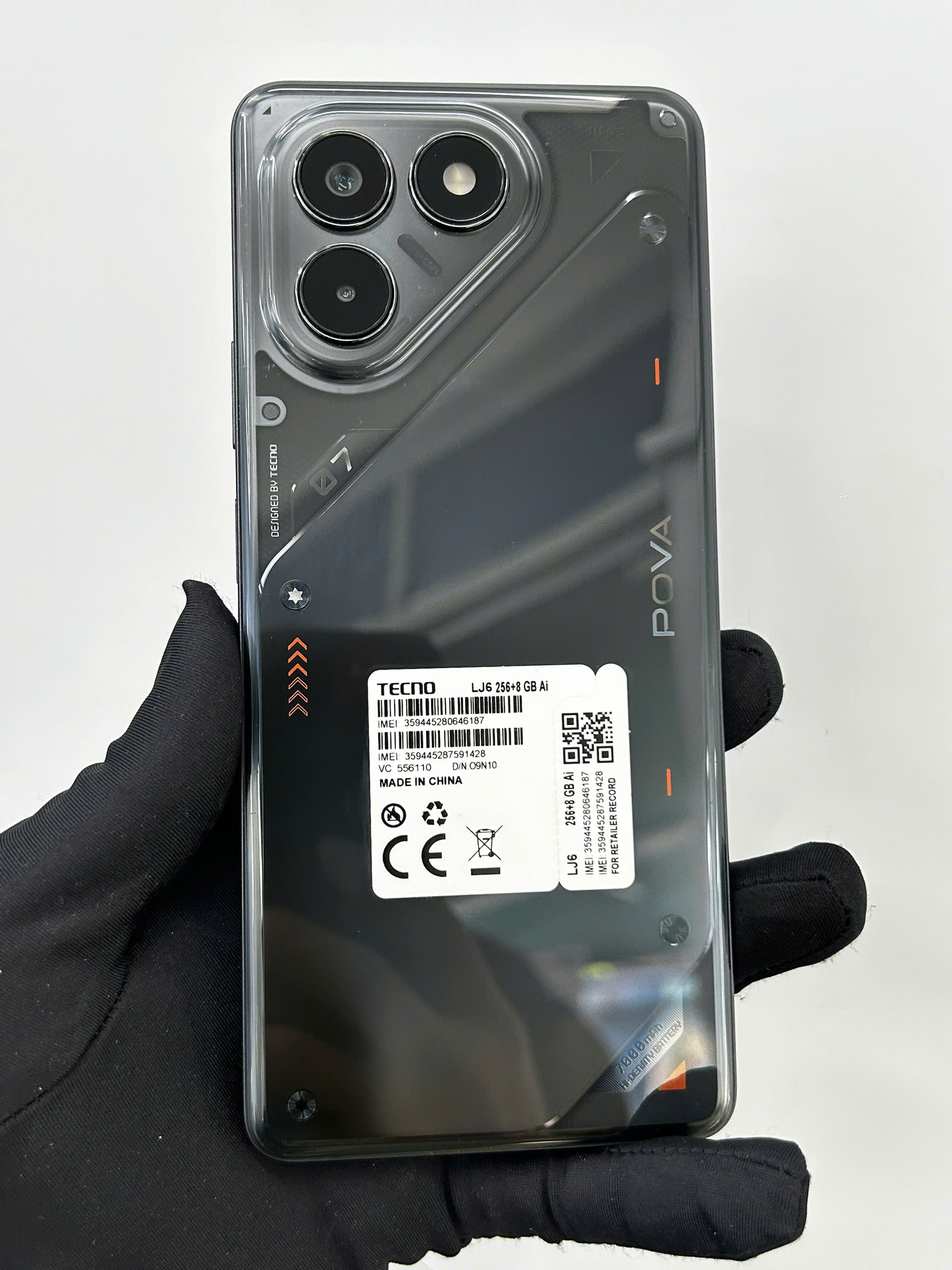 Điện thoại di động Tecno LJ6 (Tecno Pova 7) 256+8, màu Đen Siêu Bền - 359445280646187 - LJ68256DN